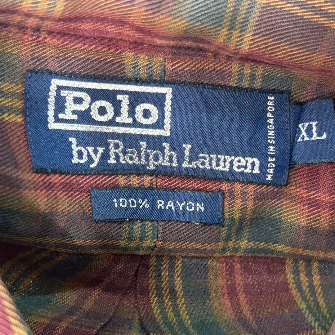 Polo Ralph Lauren Vintage 90s Polo Ralph Lauren Rayon Long Sleeve Plaid Button Size US XL / EU 56 / 4 - 3 Thumbnail