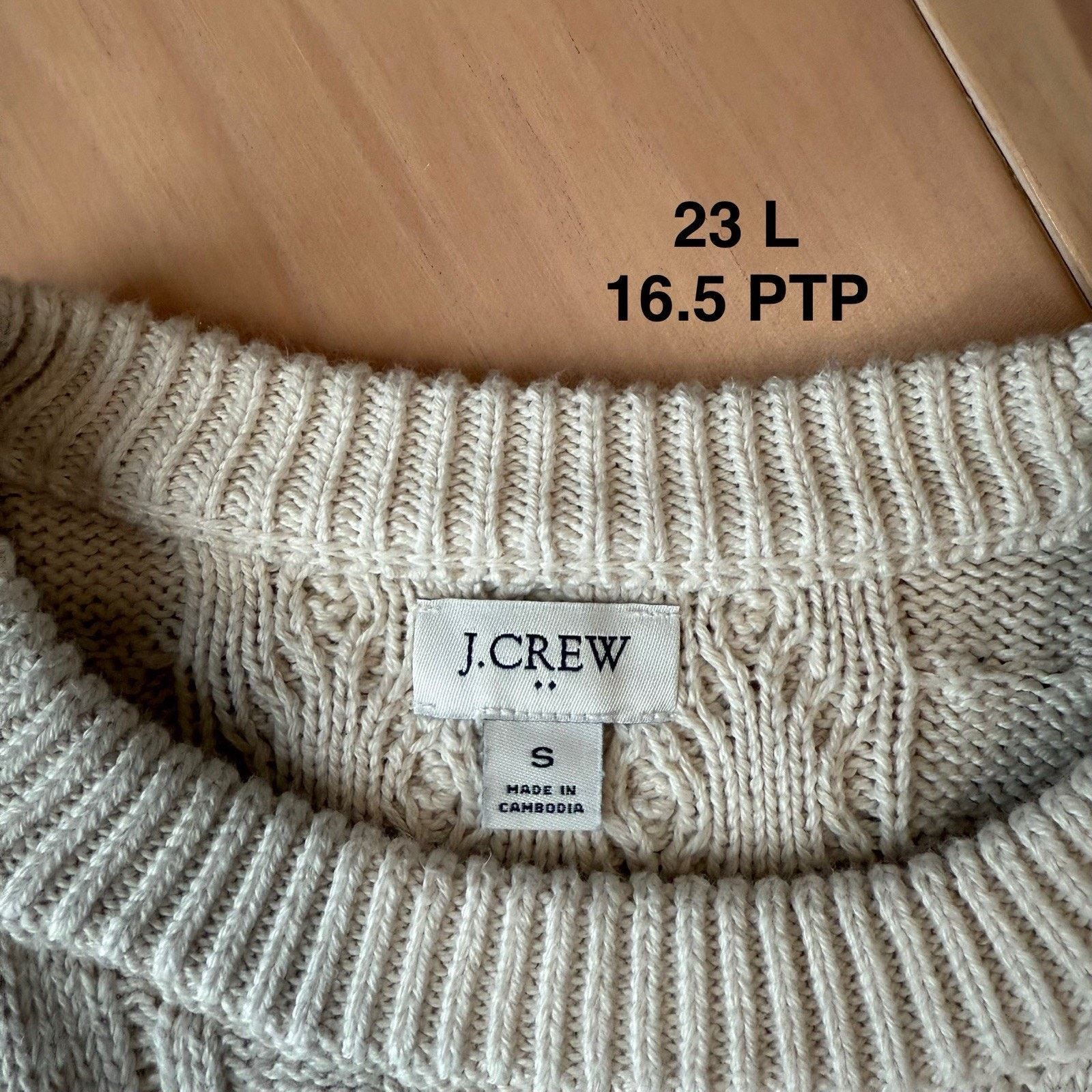 J.Crew J Crew Fisherman Sweater Women's Small Cream Cotton Cable Size S / US 4 / IT 40 - 7 Thumbnail