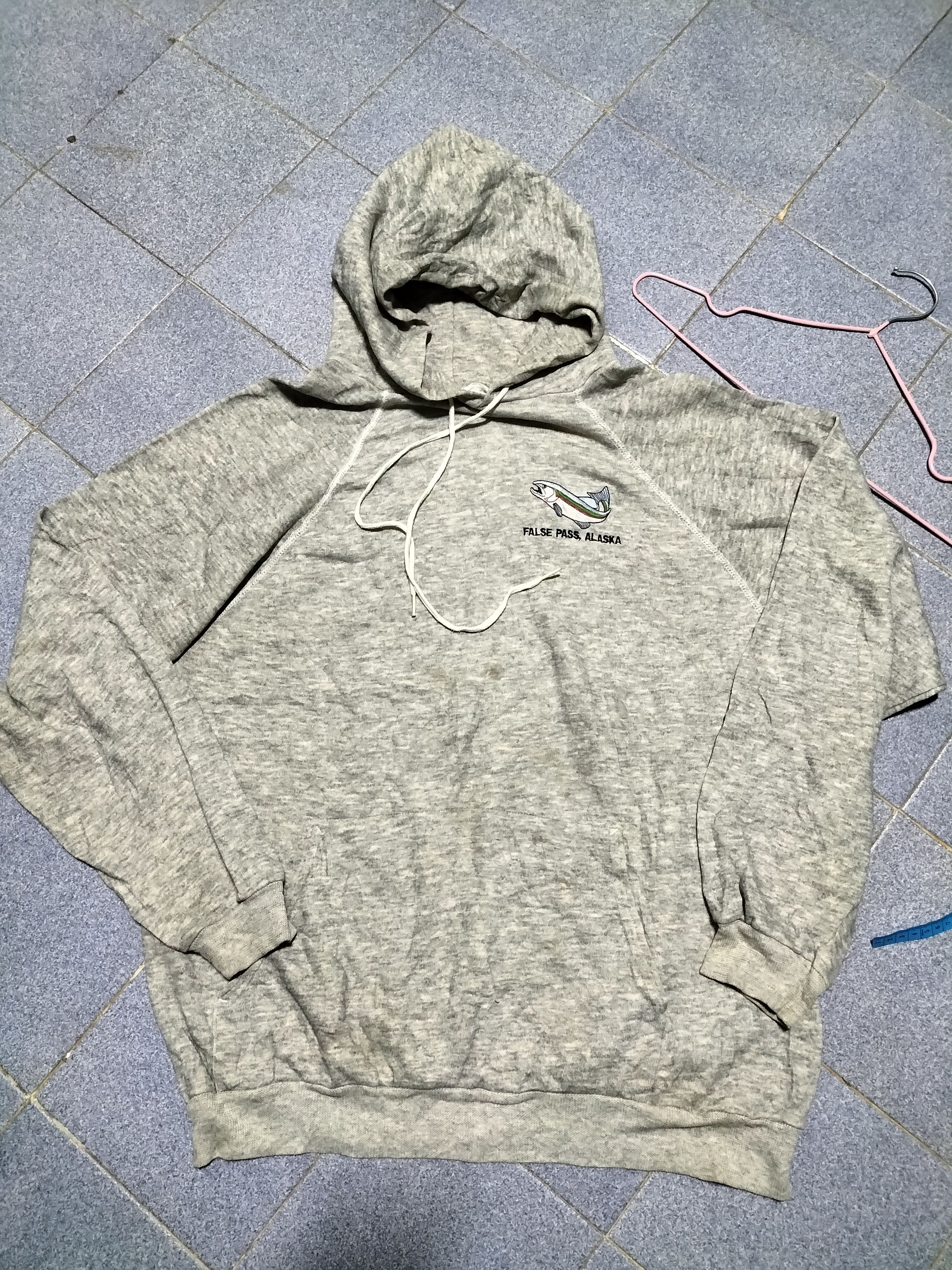 Vintage Vintage 80s Alaska Fishing Rayon Salt Hoodie Sweatshirt Size US XL / EU 56 / 4 - 2 Thumbnail