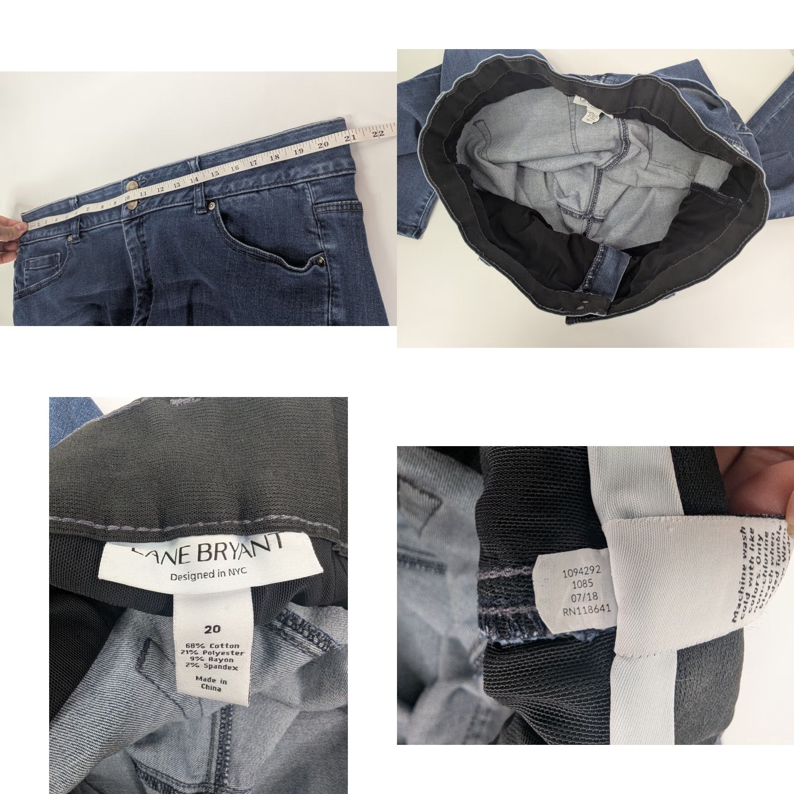 Vintage VINTAGE Lane Bryant Blue Jeans High Rise Straight Tighten Tummy Fit Sz 20 Womens Denim Cotton Polyester Spandex Rayon Stretchy Size 42" / US 20 - 8 Thumbnail