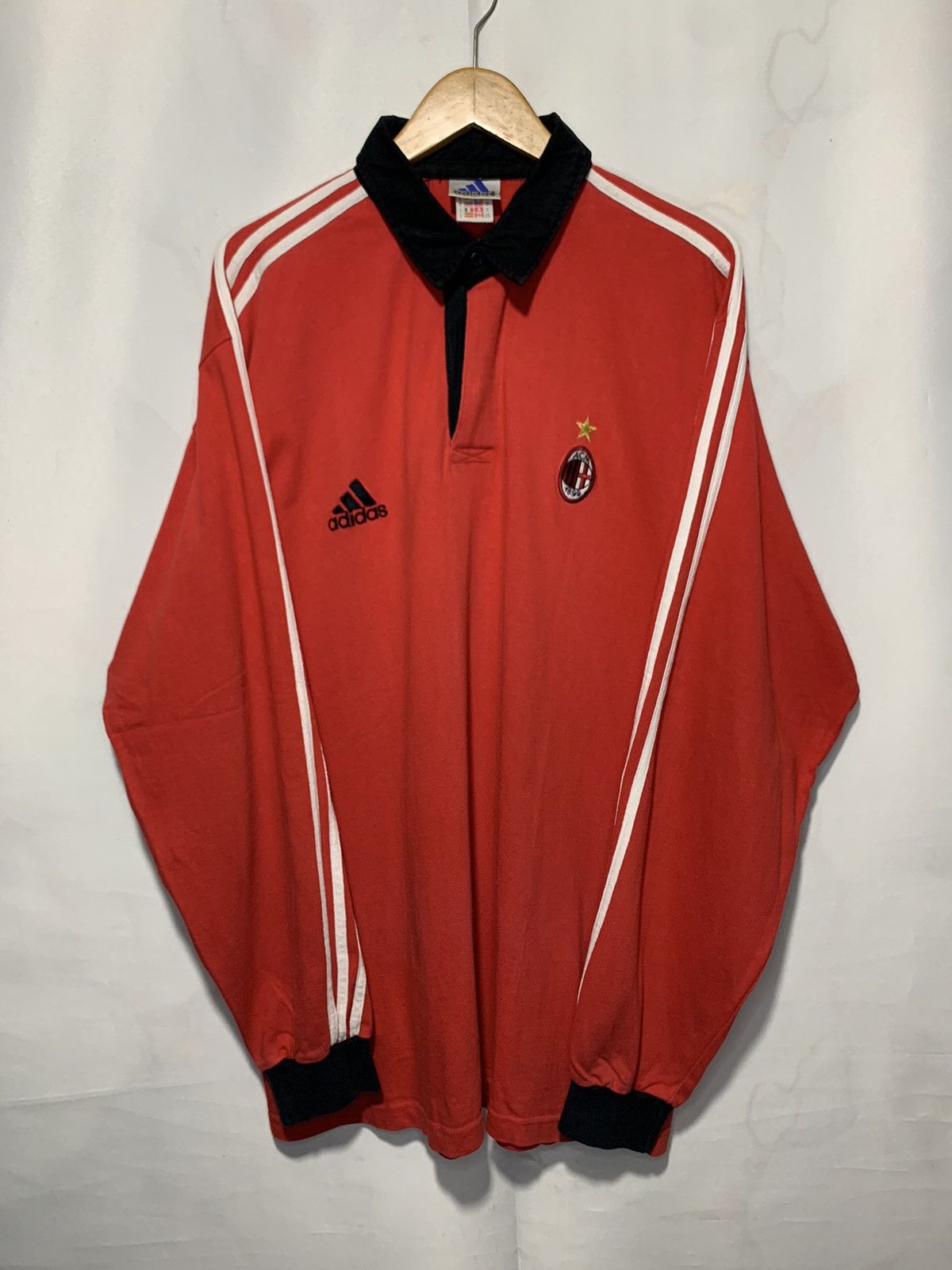 Adidas × Vintage 00s Adidas Ac Milan polo shirt Size US XL / EU 56 / 4 - 9 Thumbnail