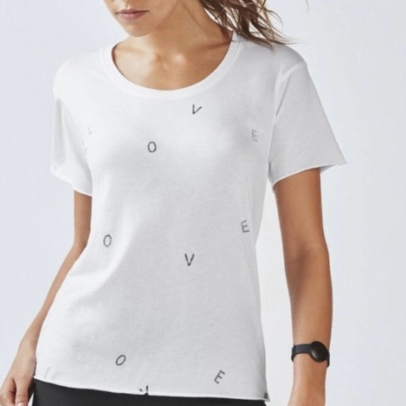 Fabletics FABLETICS White Grey Love Soft Workout Casual Graphic Top Size XS / US 0-2 / IT 36-38 - 2 Thumbnail