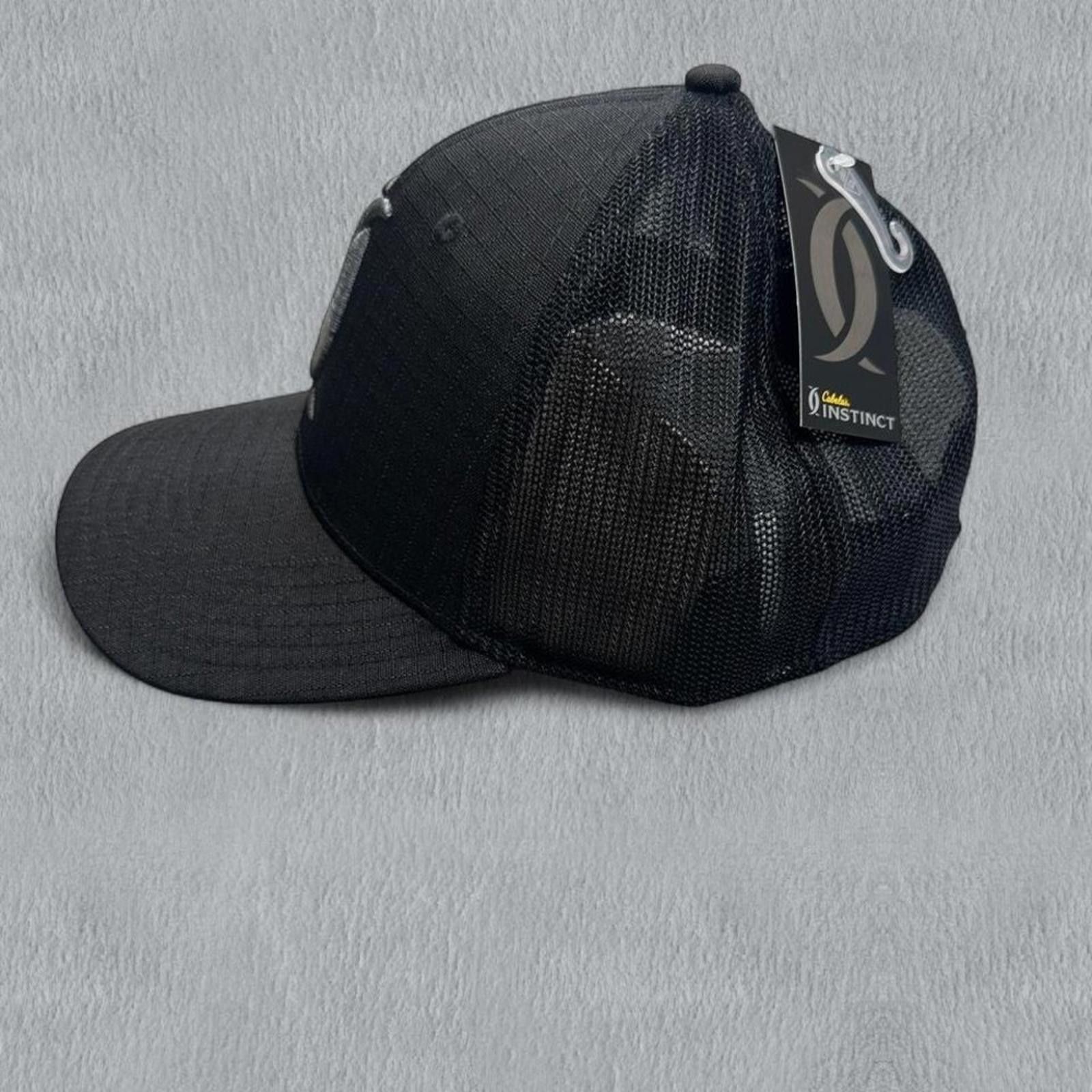 Cabelas NWT Cabela's Instinct Solid Ripstop Trucker Cap Hat Black Size ONE SIZE - 2 Thumbnail