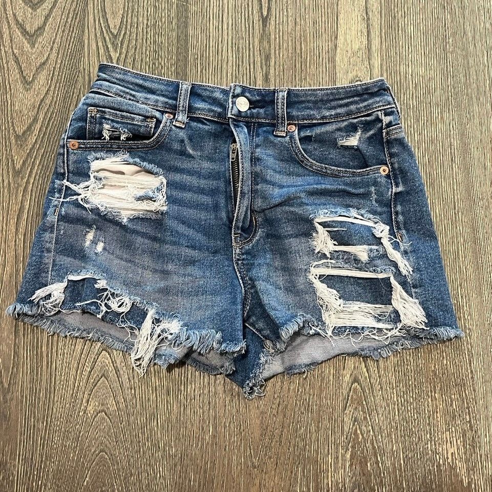 American Eagle Outfitters American Eagle Jean Shorts Distressed Denim Blue Size 6 Size 28" / US 6 / IT 42 - 1 Thumbnail