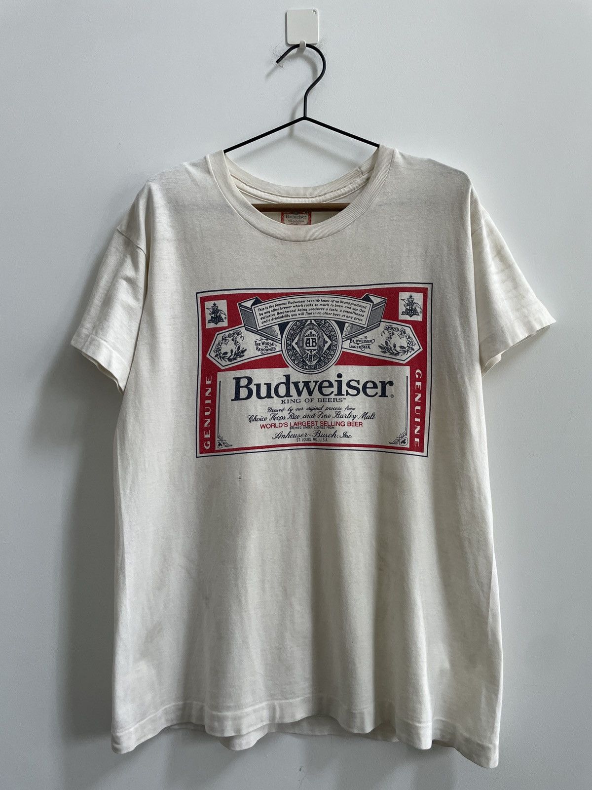Budweiser × Drink Beer Save Water Vintage 90s Budweiser T-Shirt Size US L / EU 52-54 / 3 - 1 Thumbnail