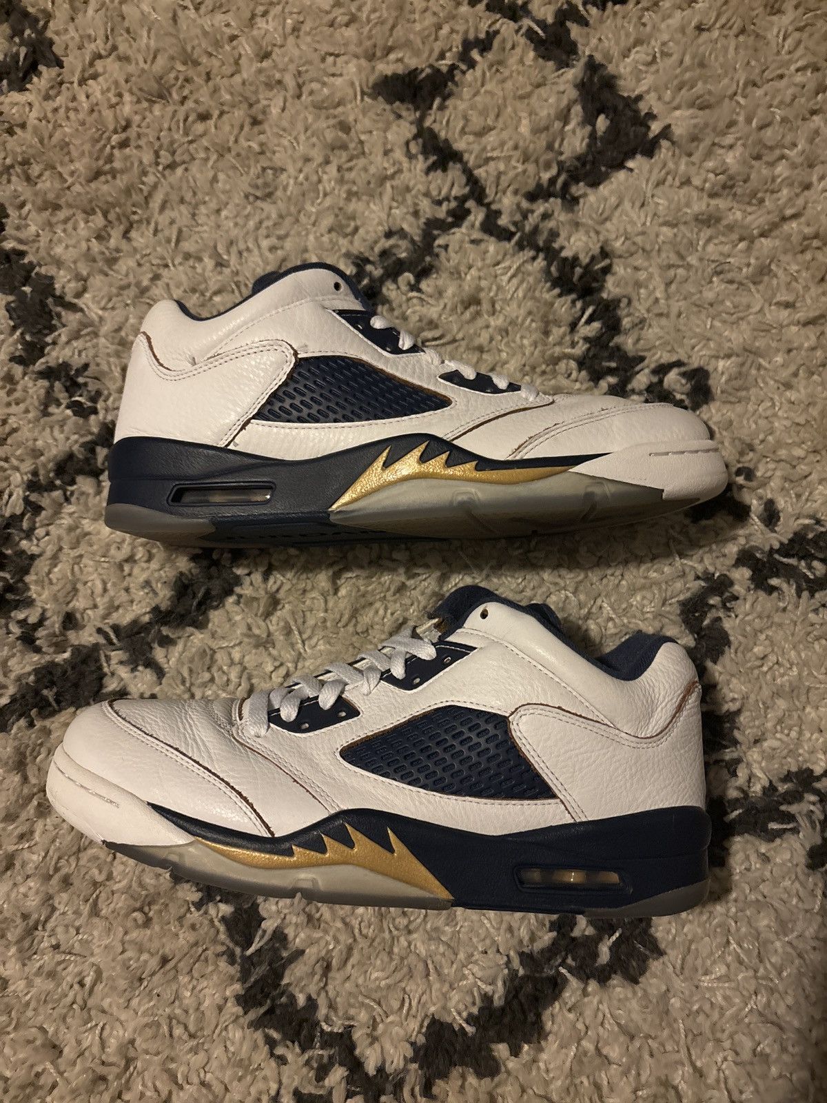 image of Jordan Brand 5 Low Dunk From Above Shoes in White, Men's (Size 10.5)