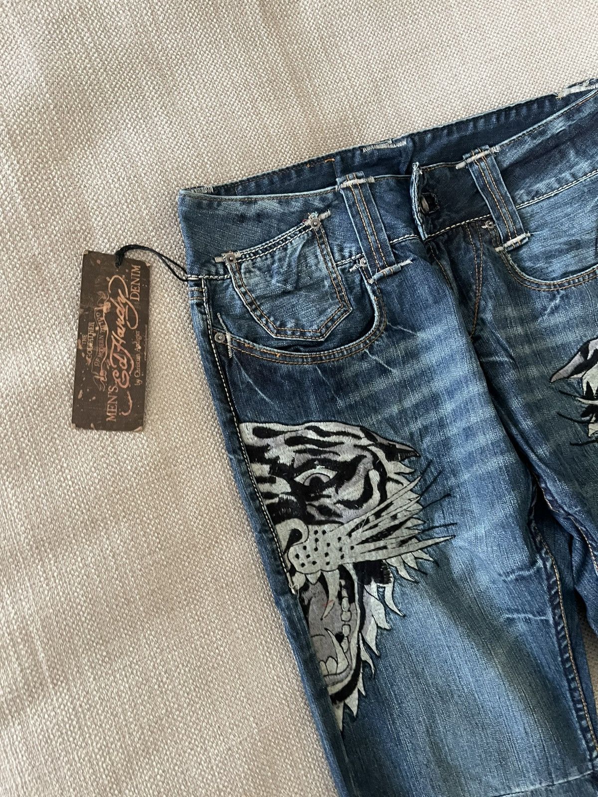 Ed Hardy Vintage Ed Hardy Tiger Denim Jeans Y2K by Christian Audigier Size US 34 / EU 50 - 8 Thumbnail