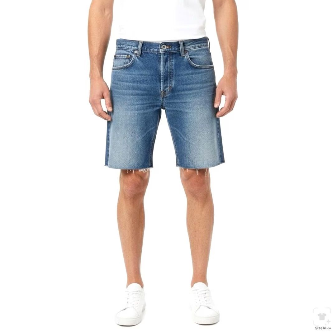 Levi's Levi's 505 Shorts Mens 36 Blue Denim Bermuda Distressed 5-Pocket Regular Fit Raw Hem Summer casual Size US 36 / EU 52 - 4 Thumbnail