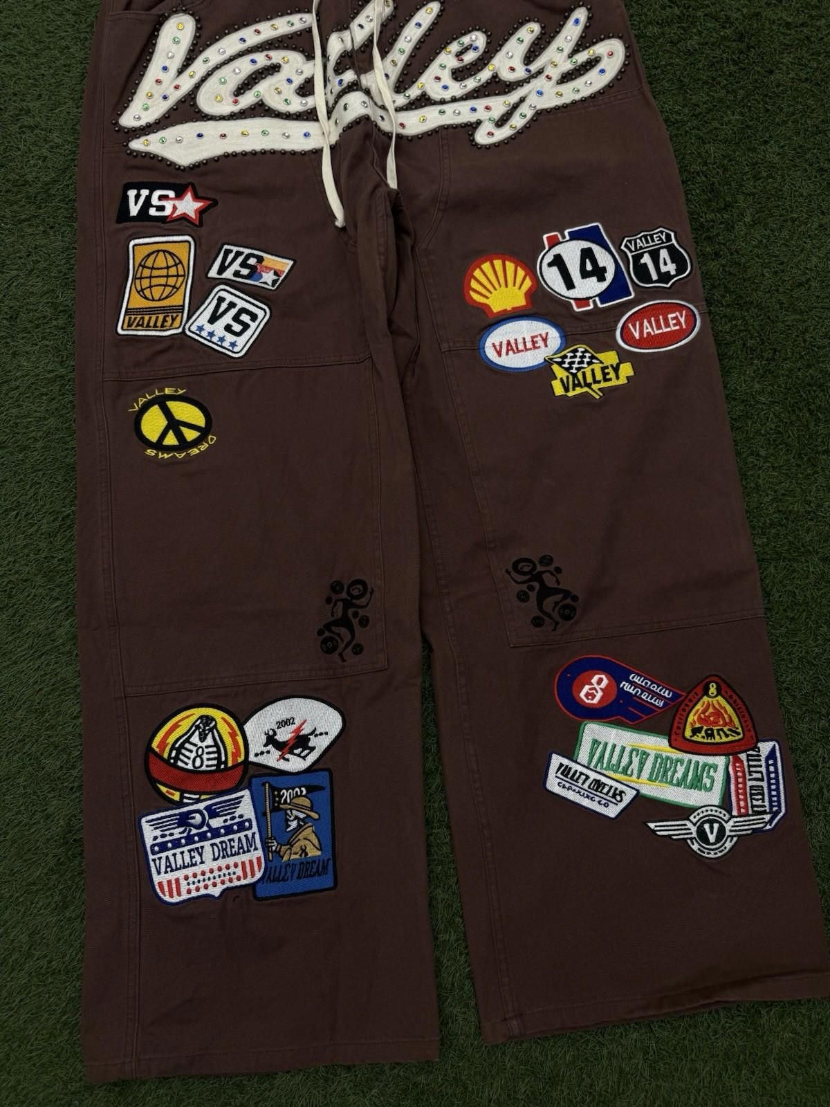Vale Valley Baggy Patchwork Denim Brown Jeans Size 38 (NEW) Size US 38 / EU 54 - 2 Thumbnail