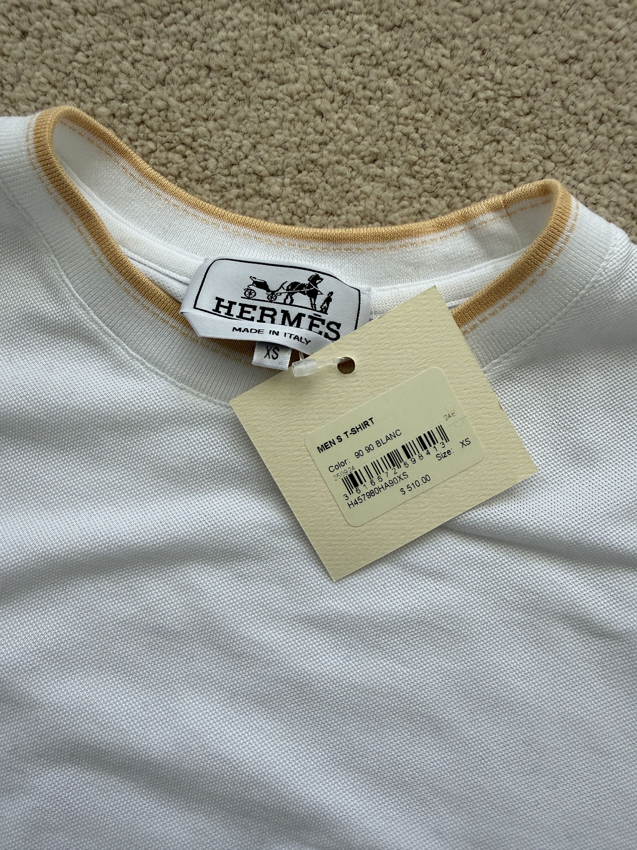 Hermes Rare New Hermes Mens XS White Short Sleeve T-shirt Size US XS / EU 42 / 0 - 2 Thumbnail