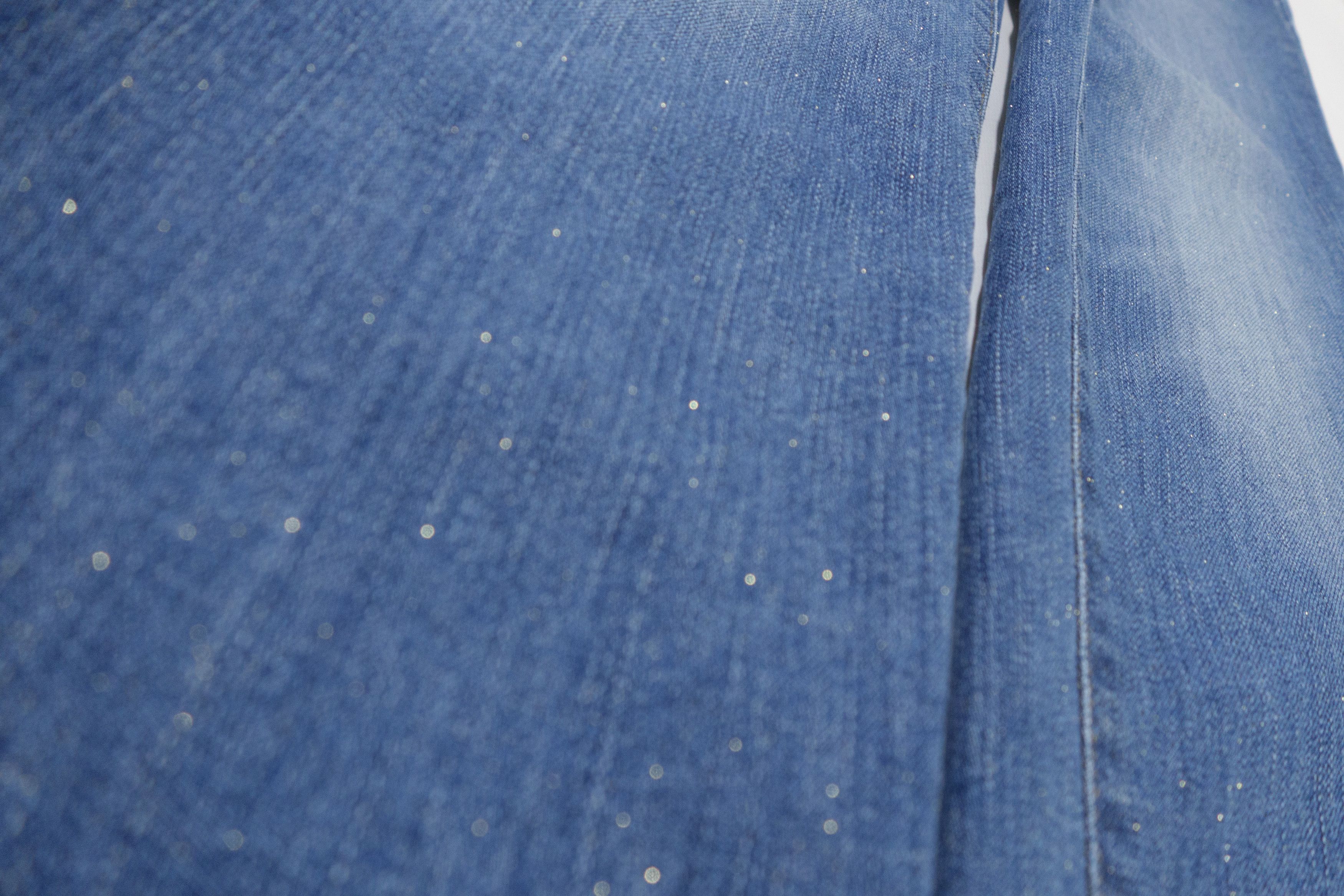 John Galliano Y2K Galliano Glitter Straight Leg Logo Patch Jeans Size 32" / US 10 / IT 46 - 3 Thumbnail