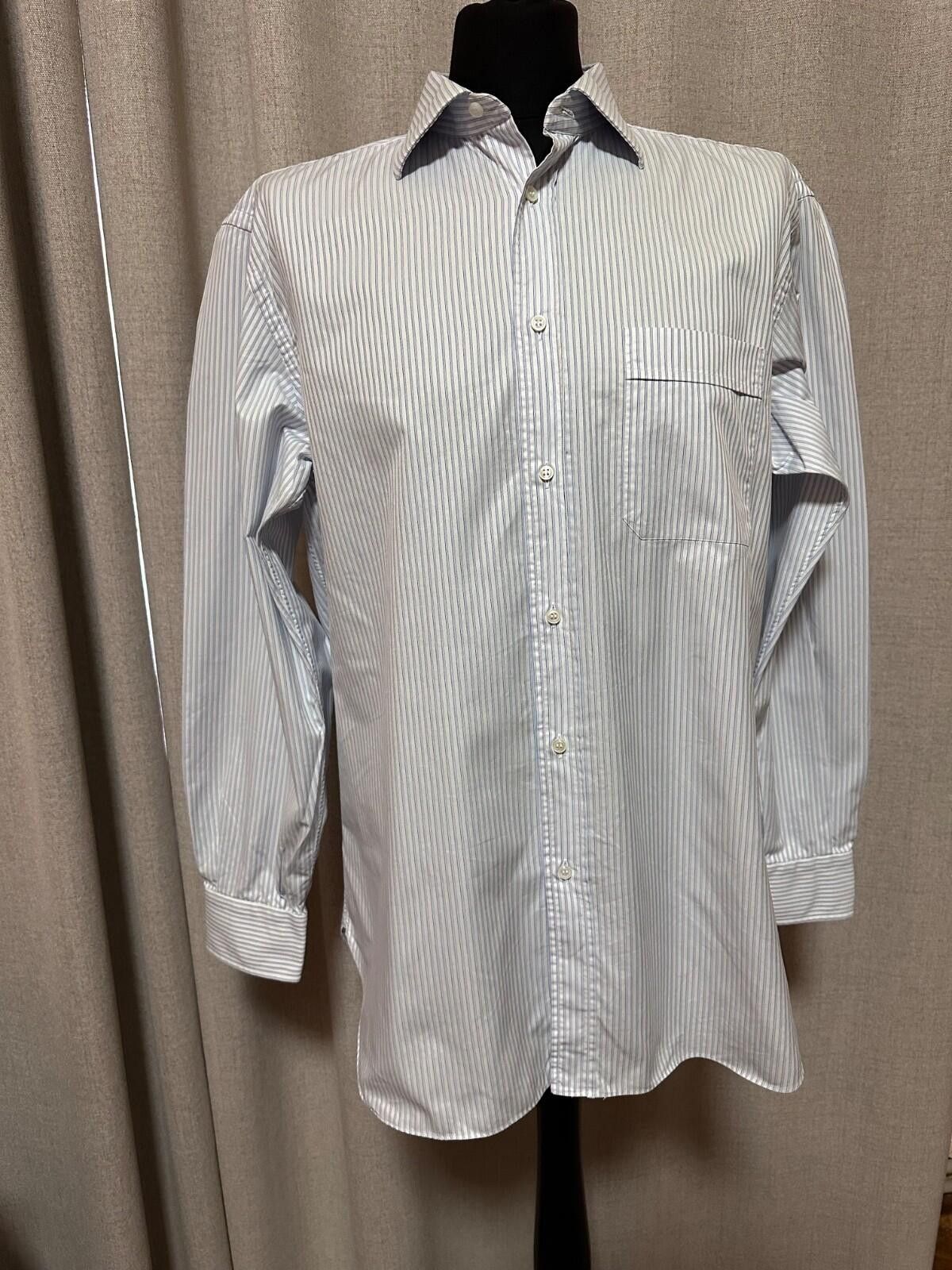Brioni Brioni Men’s Dress Shirt Blue White Striped Button Italy 16 Size 42R - 3 Thumbnail