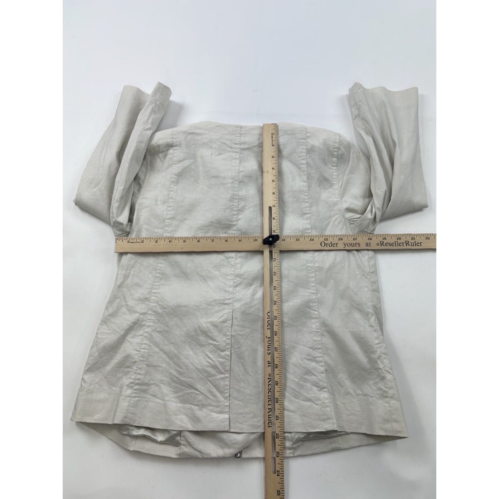 Eileen Fisher Eileen Fisher Jacket Womens Small Beige Polished Ramie Stretch Full Zip Coat Size S / US 4 / IT 40 - 6 Thumbnail