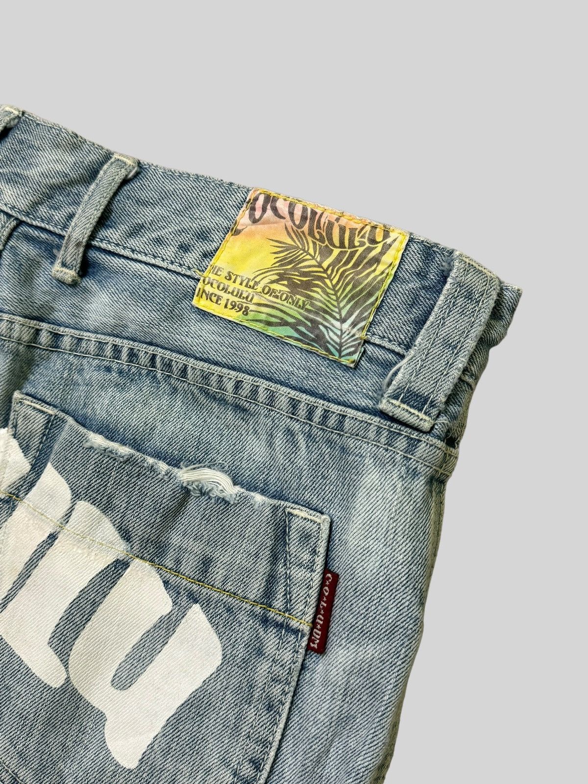 Japanese Brand Distressed COCOLULU Mud WashThrashed Faded Jeans Size US 30 / EU 46 - 13 Thumbnail