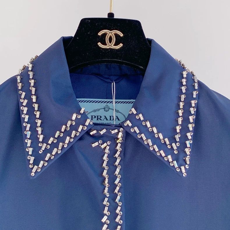 Prada Prada Blue rhinestone coat Size XS / US 0-2 / IT 36-38 - 5 Thumbnail