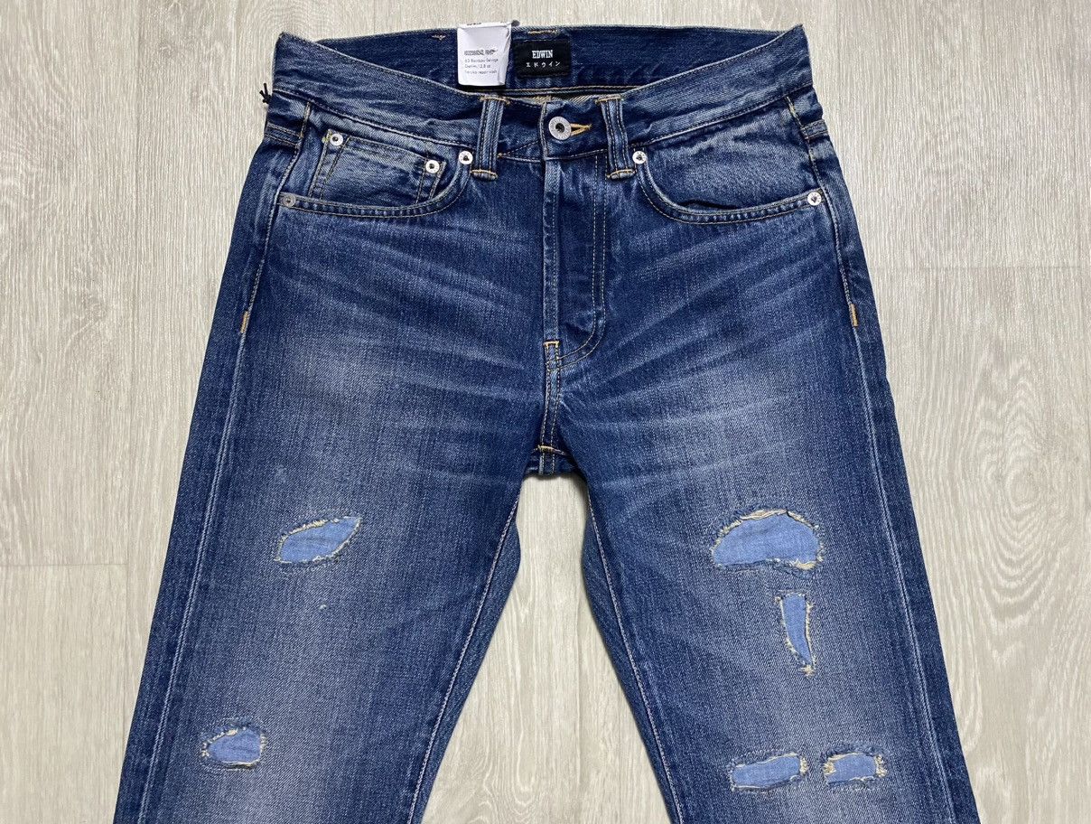 Edwin Edwin ED-80 Rainbow Selvedge Washed Patchwork Torn Denim Size US 28 / EU 44 - 5 Thumbnail
