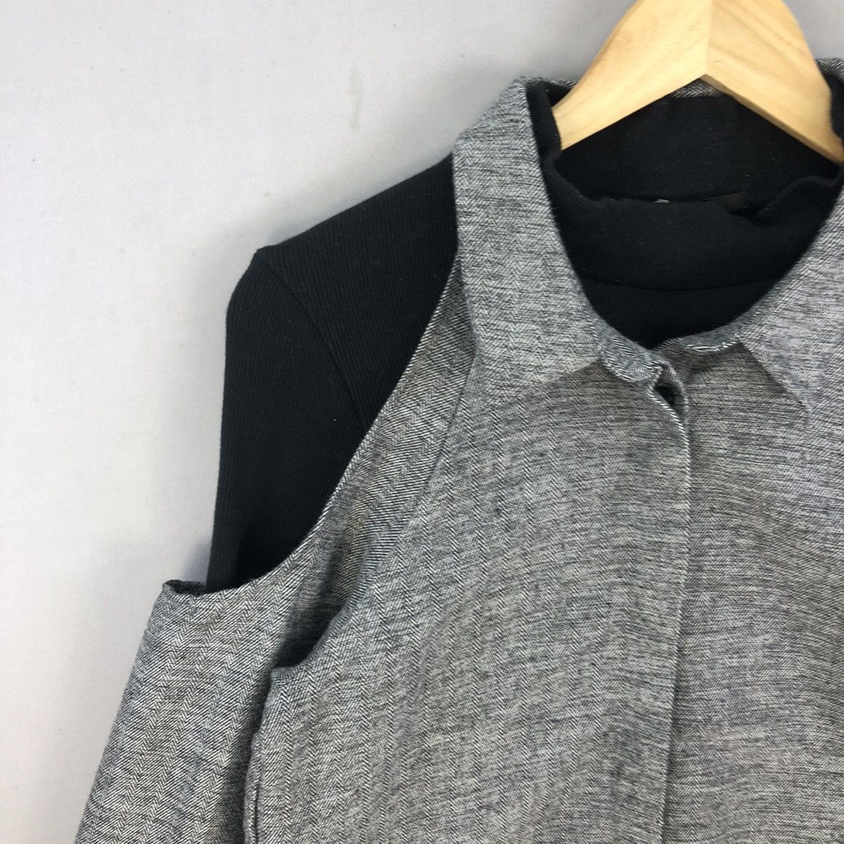 Japanese Brand Avant Garde ❗️Emoda Hybrid Button Up Double Layer Shirt Size XS / US 0-2 / IT 36-38 - 2 Thumbnail