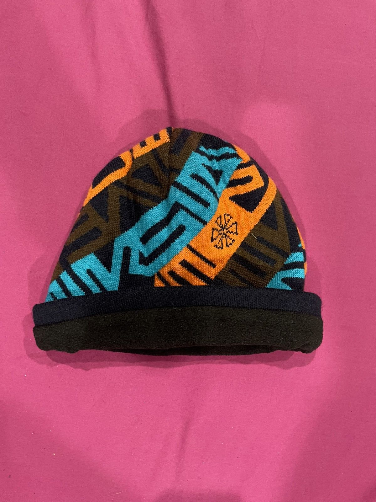 Vintage Y2k Beanie Orange/Blue Thrifted Size ONE SIZE - 2 Thumbnail
