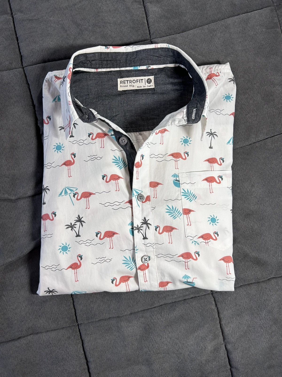 Retrofit × Tillys White short sleeve flamingo print shirt Size US M / EU 48-50 / 2 - 1 Thumbnail