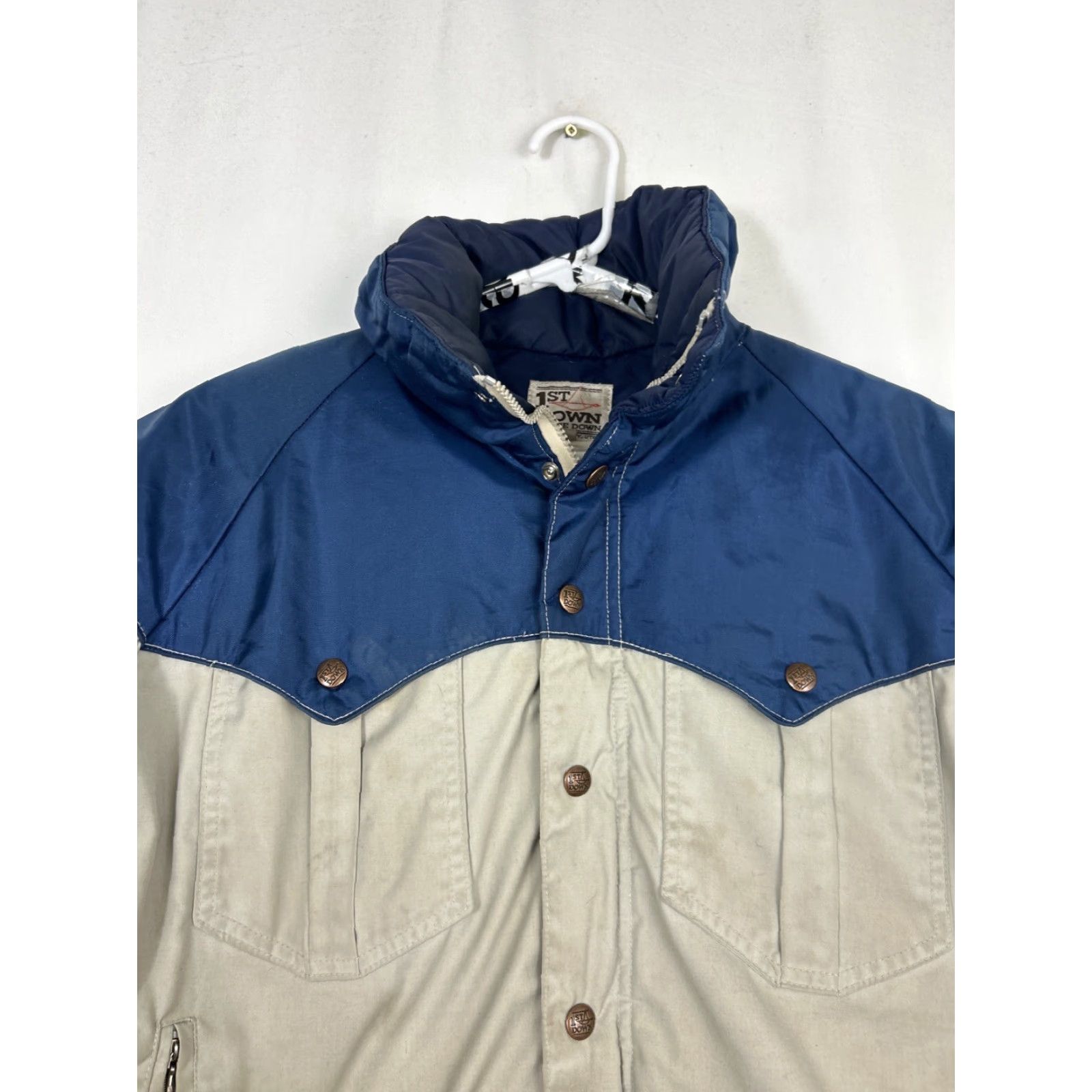 Vintage VINTAGE 1st Down Jacket Full Zip Down Polyester Blue Gray Medium M Mens Stains 70s Utah Size US M / EU 48-50 / 2 - 6 Thumbnail