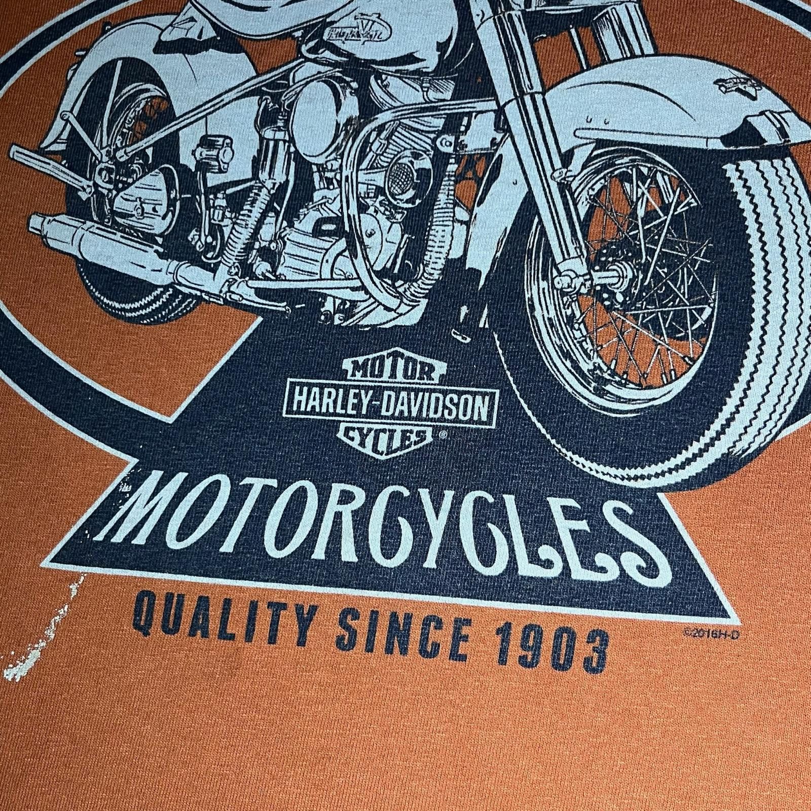 Harley Davidson 🏍️ Harley-Davidson Graphic Tee – Rust Orange Size XL Size US XL / EU 56 / 4 - 6 Thumbnail