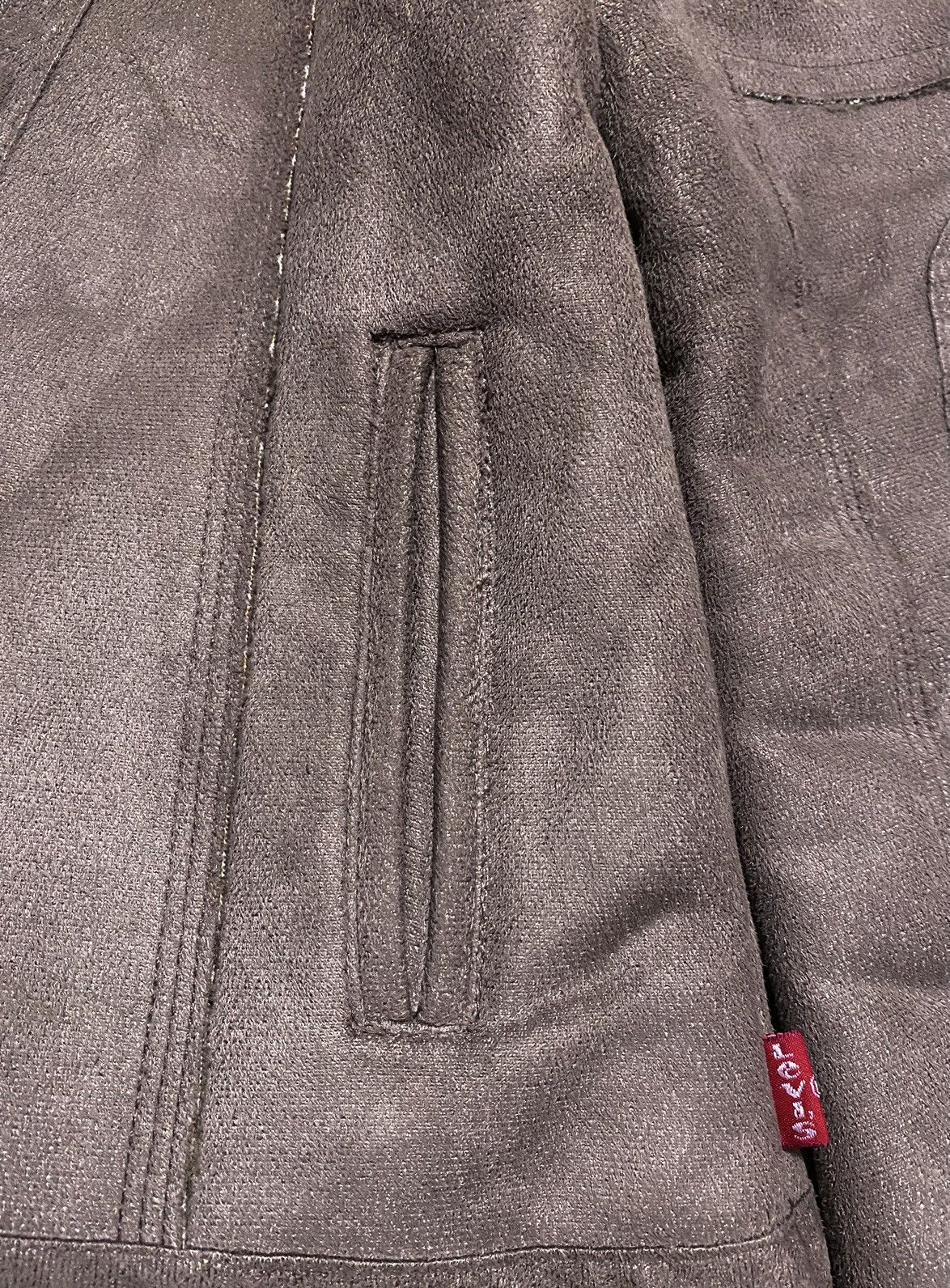 Levi's BigLogo Embroidery Faux Fur Shearling Coat Asymmetric Jacket Size S / US 4 / IT 40 - 12 Thumbnail