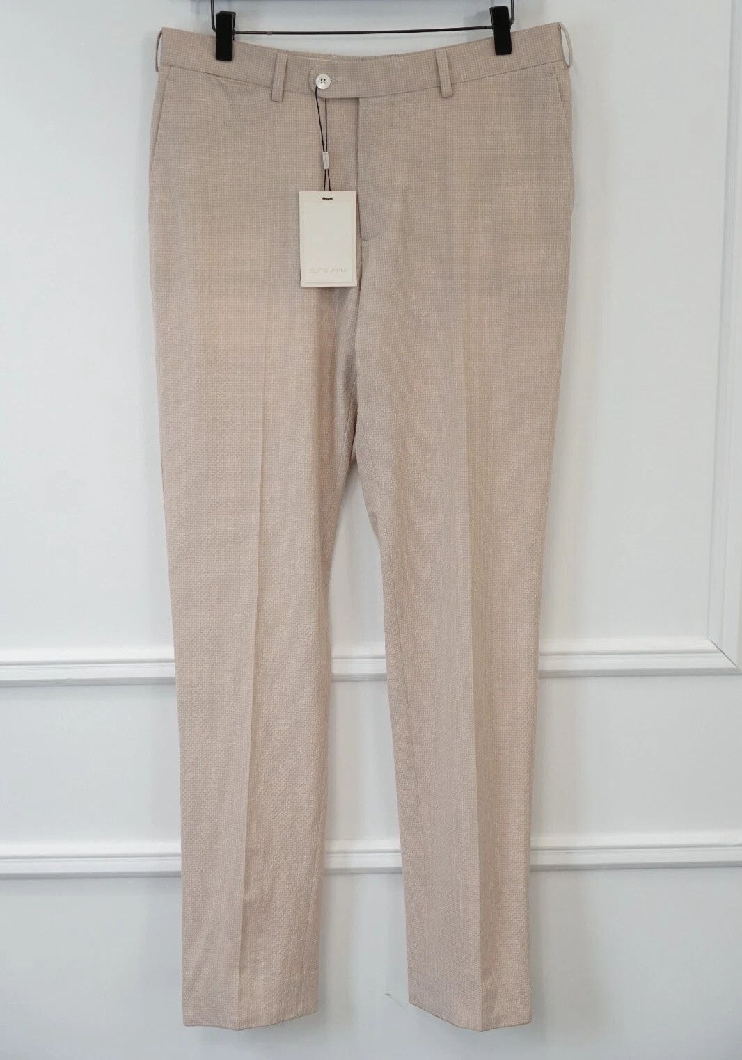 Suitsupply Men Suitsupply Soho Trousers Plaid Wool Linen Size UK/US38 Size 38R - 1 Thumbnail