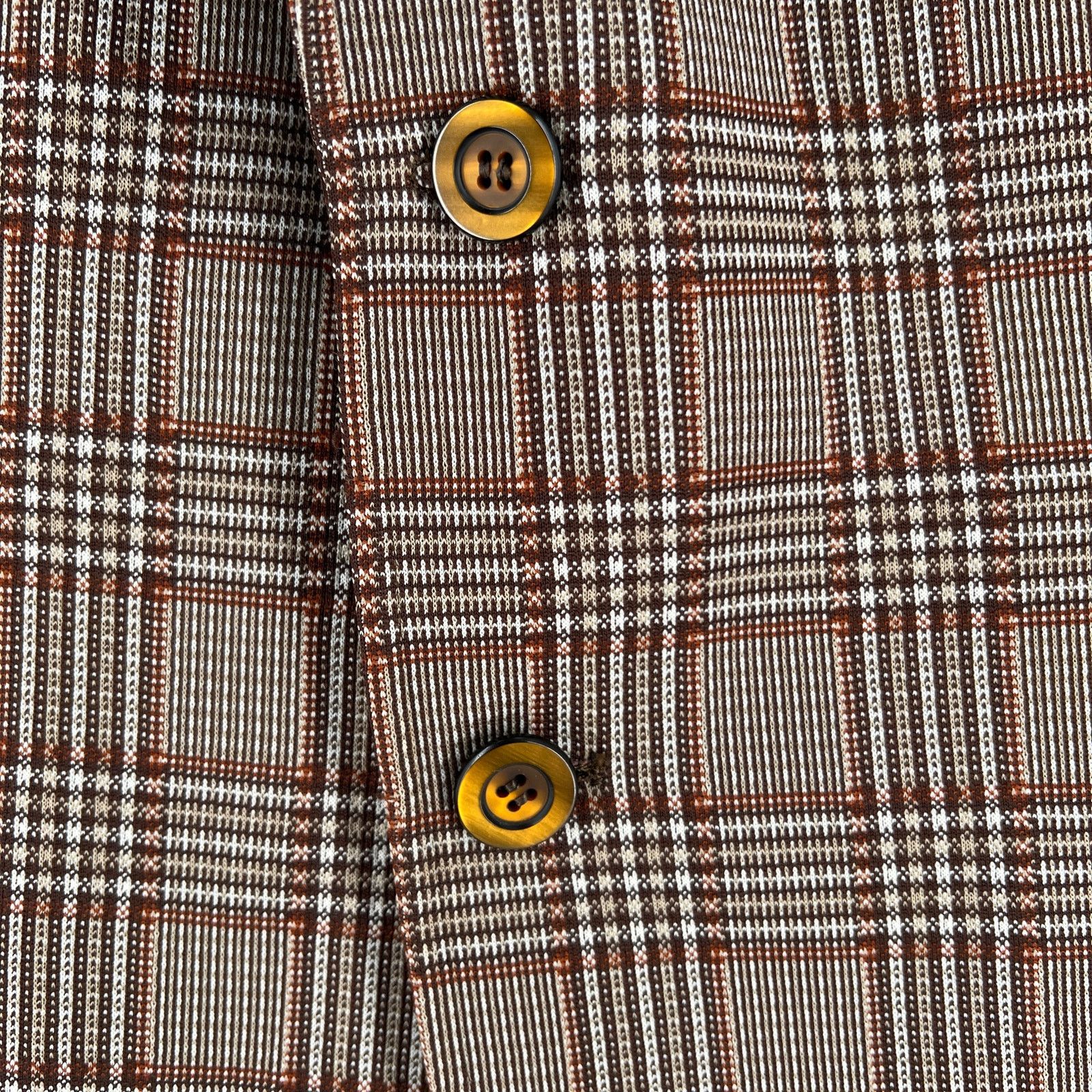 Vintage 70s brown plaid sports coat blazer by Curlee 1970s vintage Size 40R - 6 Thumbnail