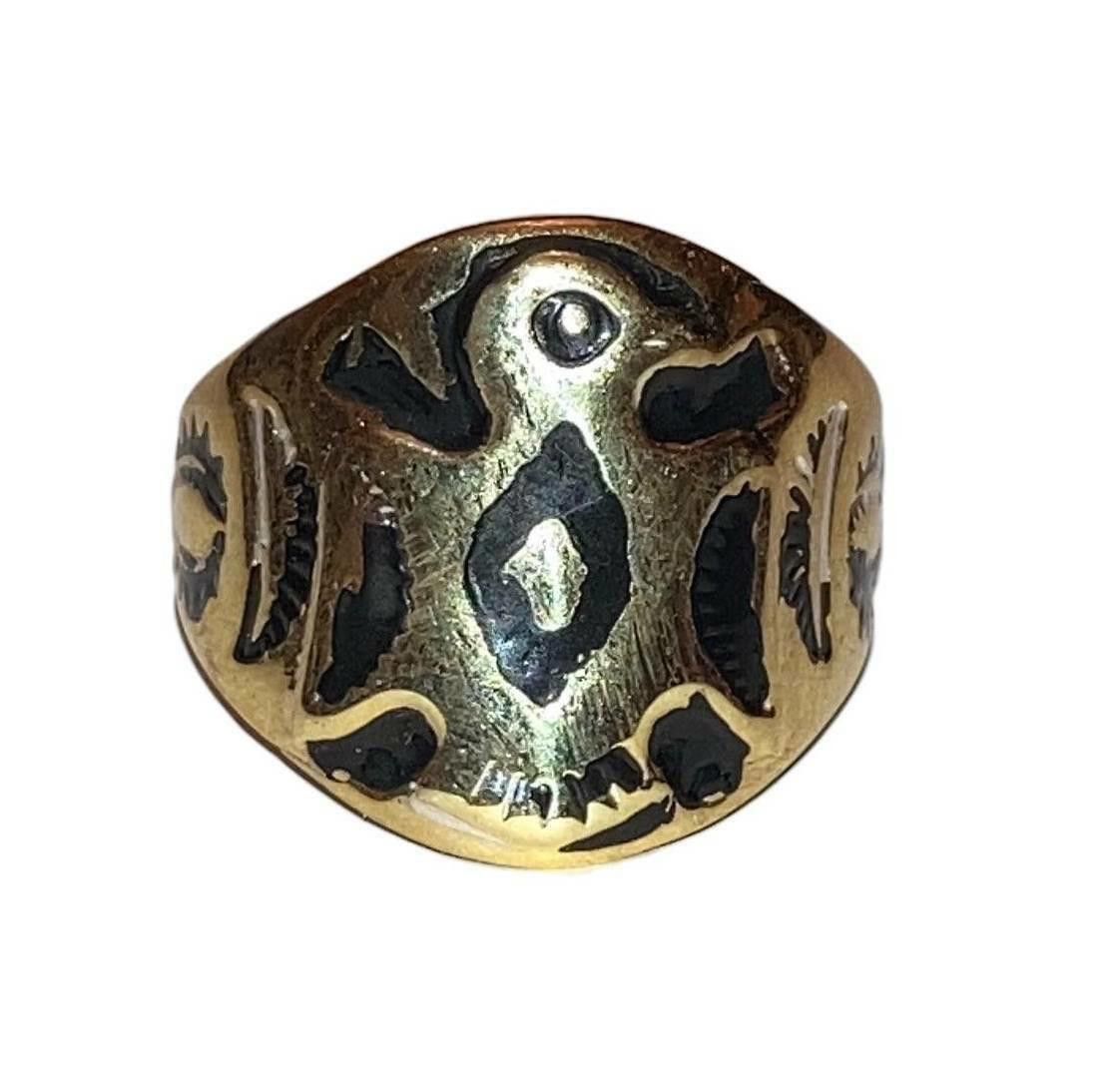 Designer 18kt Gold Vermeil Sterling Tribal Inspired Thunderbird Ring Size ONE SIZE - 1 Thumbnail