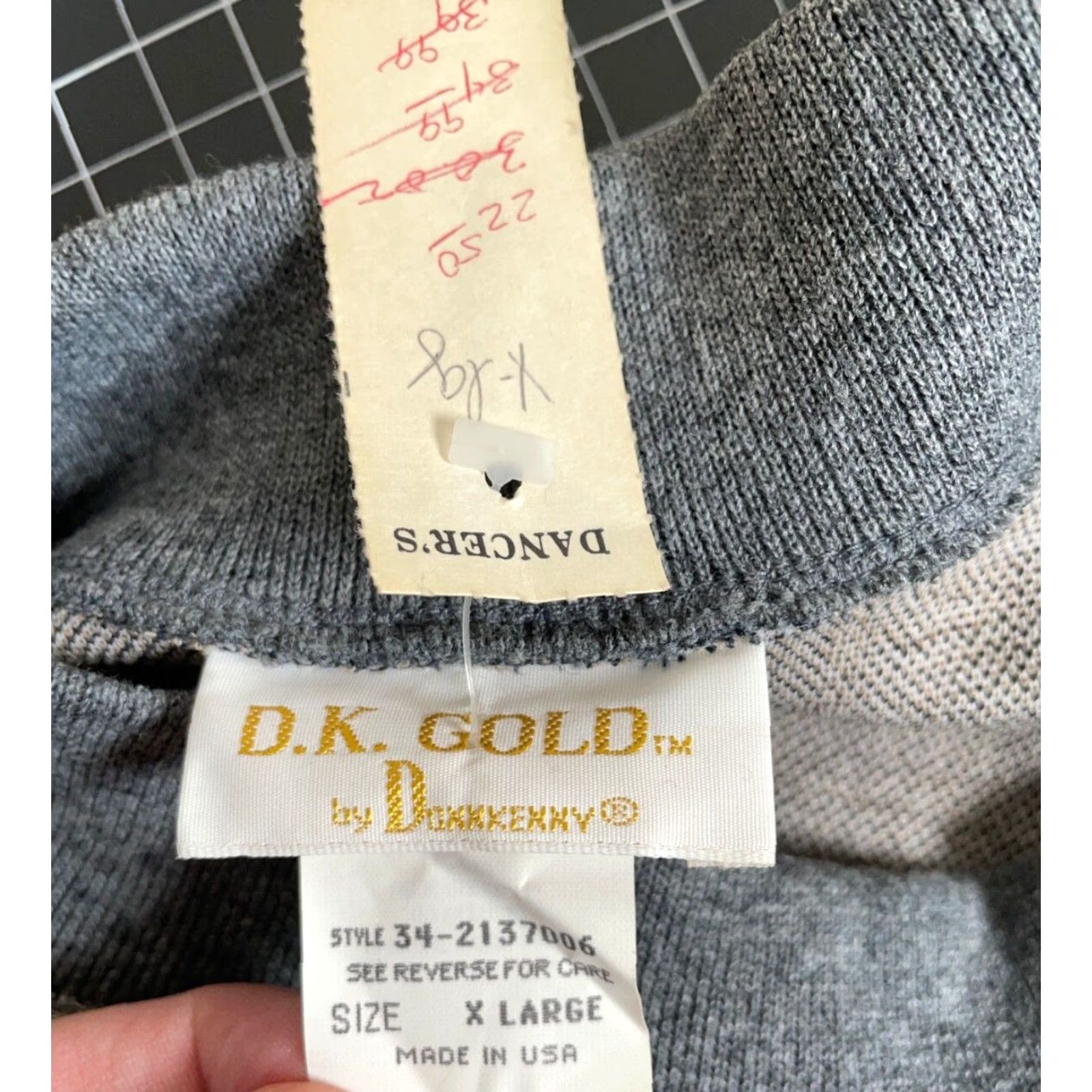 Vintage VTG Unworn Art Deco Geometric Pattern Sweater Women's XL Gray Lightweight Knit Size XL / US 12-14 / IT 48-50 - 4 Thumbnail