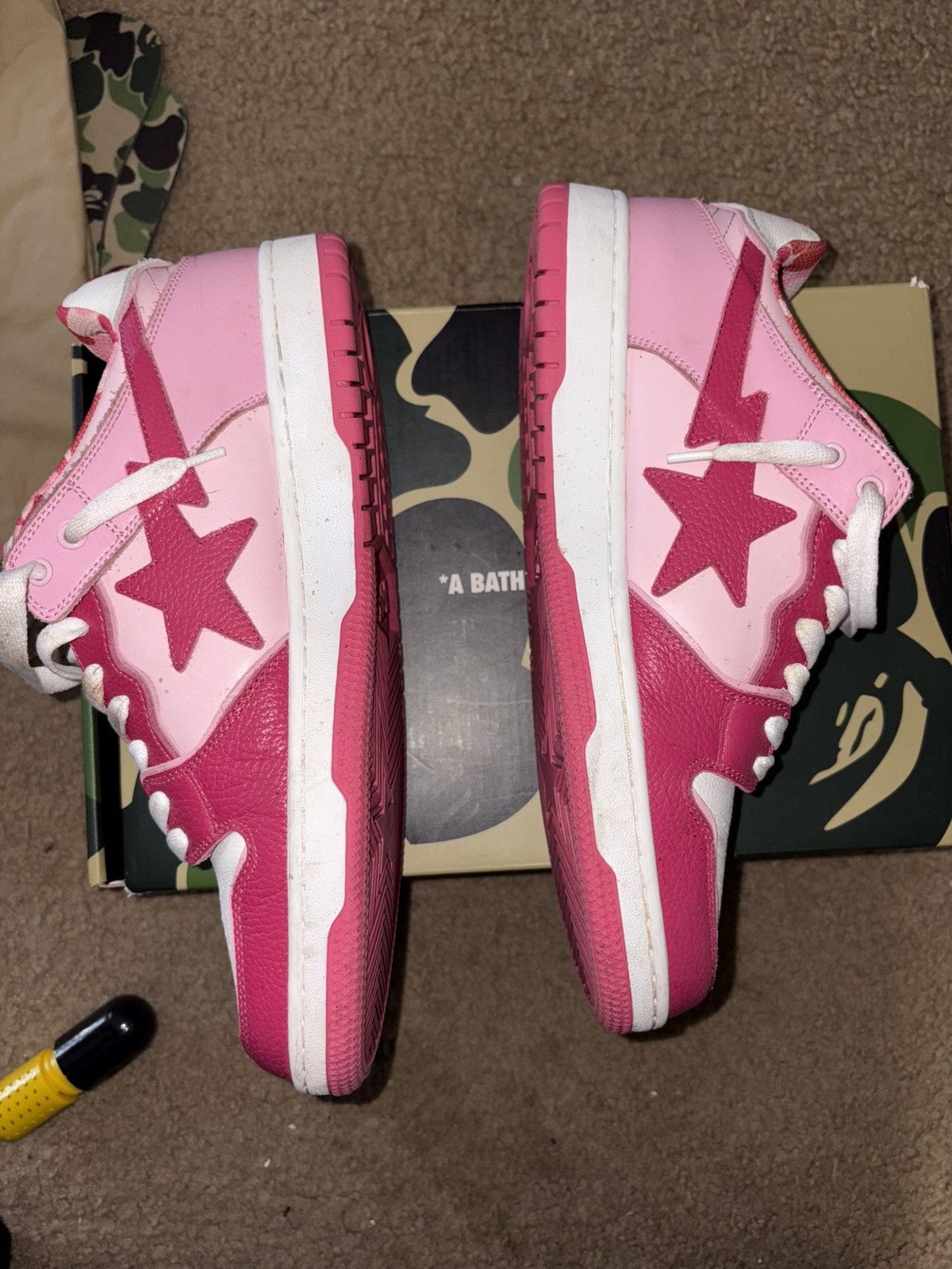 Bape Pink Sb Bapesta Size US 11 / EU 44 - 2 Thumbnail