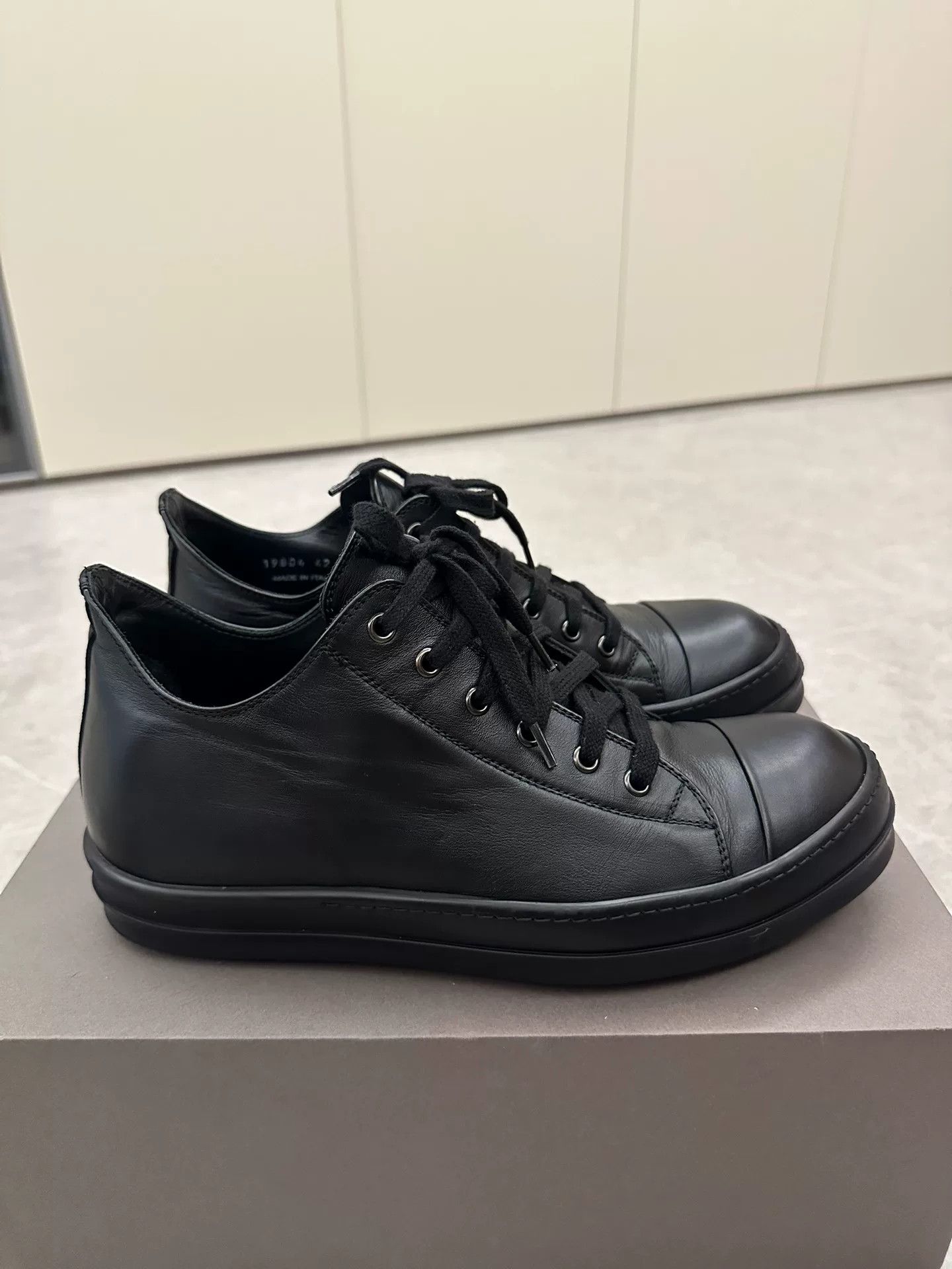 Rick Owens Rick Owens x Converse Black Leather Sneakers Size US 9 / EU 42 - 1 Thumbnail