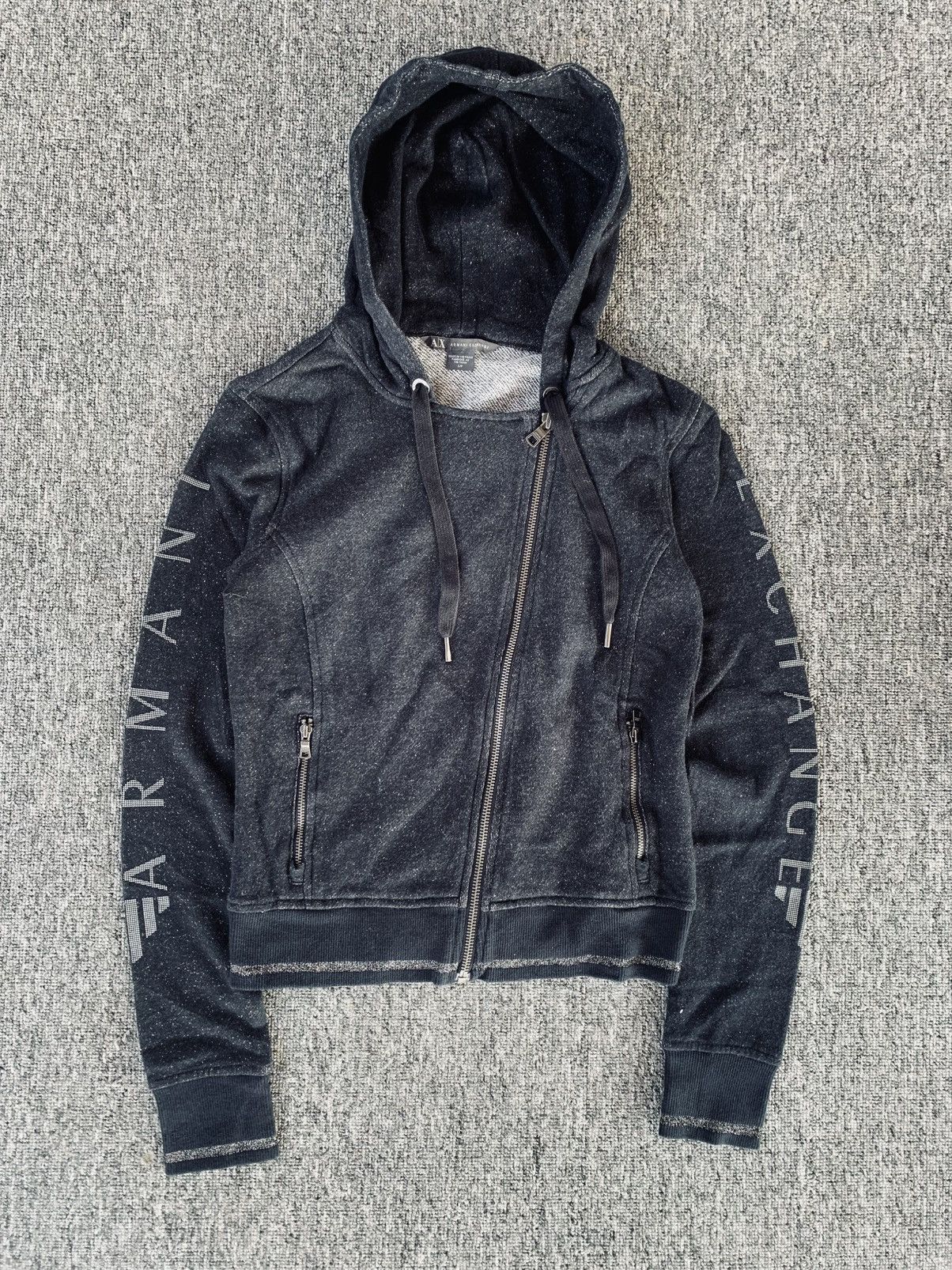 Armani Exchange Armani Exchange Assymmetric Zip Poem Sleeve Jacket Hoodie Size S / US 4 / IT 40 - 3 Thumbnail