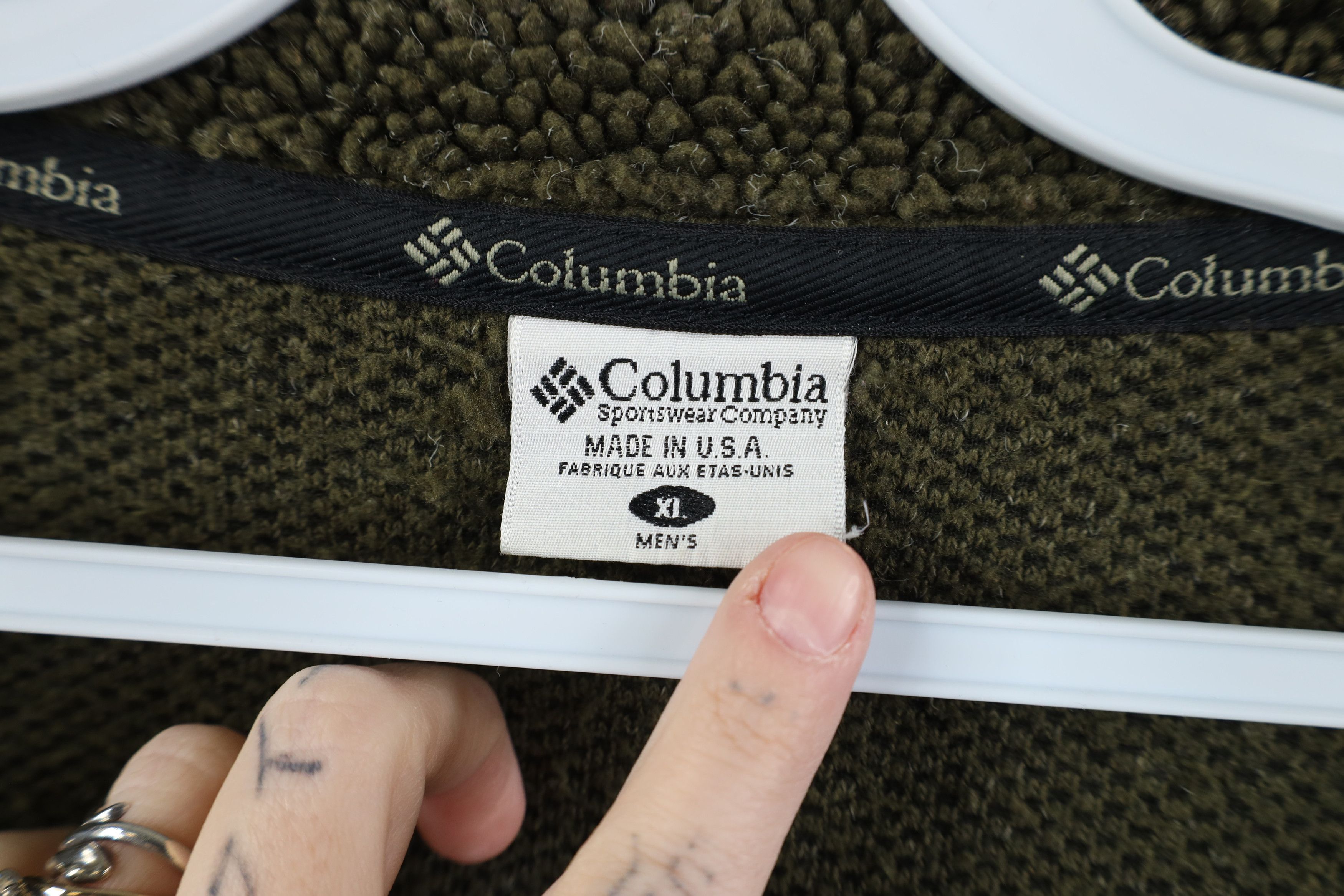 Columbia Vintage 90s Columbia Fleece Full Zip Jacket Olive Green USA Size US XL / EU 56 / 4 - 11 Thumbnail
