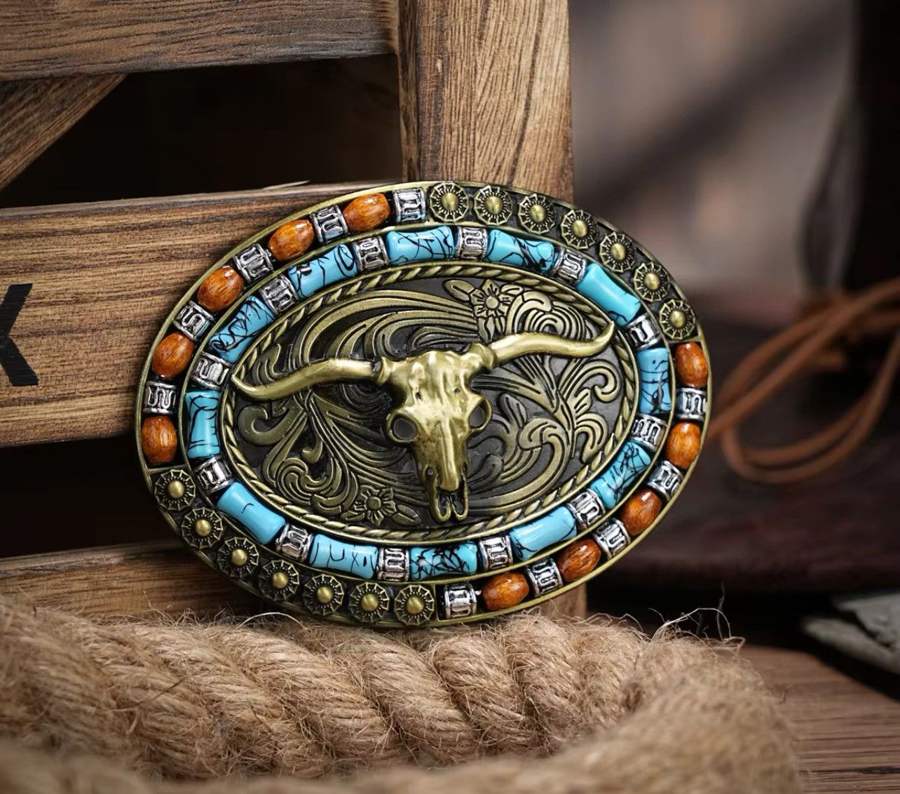 Cowboy Equipment Oval Western Cowboys bull Head Belt Buckle Size ONE SIZE - 5 Thumbnail