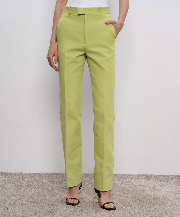 Bottega Veneta o1y0725 Casual Pant in Light Green Size 25" / US 0 / IT 36 - 2 Thumbnail