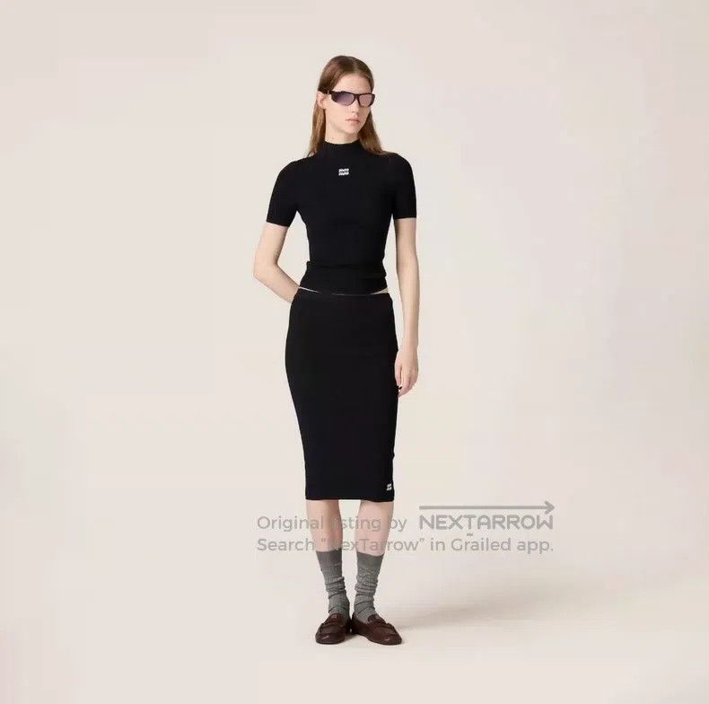 Miu Miu Miu Miu 40 Black knitted skirt Size 39" - 5 Thumbnail