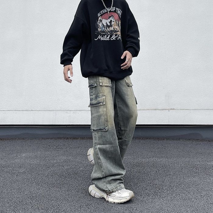 Streetwear Opium Cargo Denim Jeans | Grailed