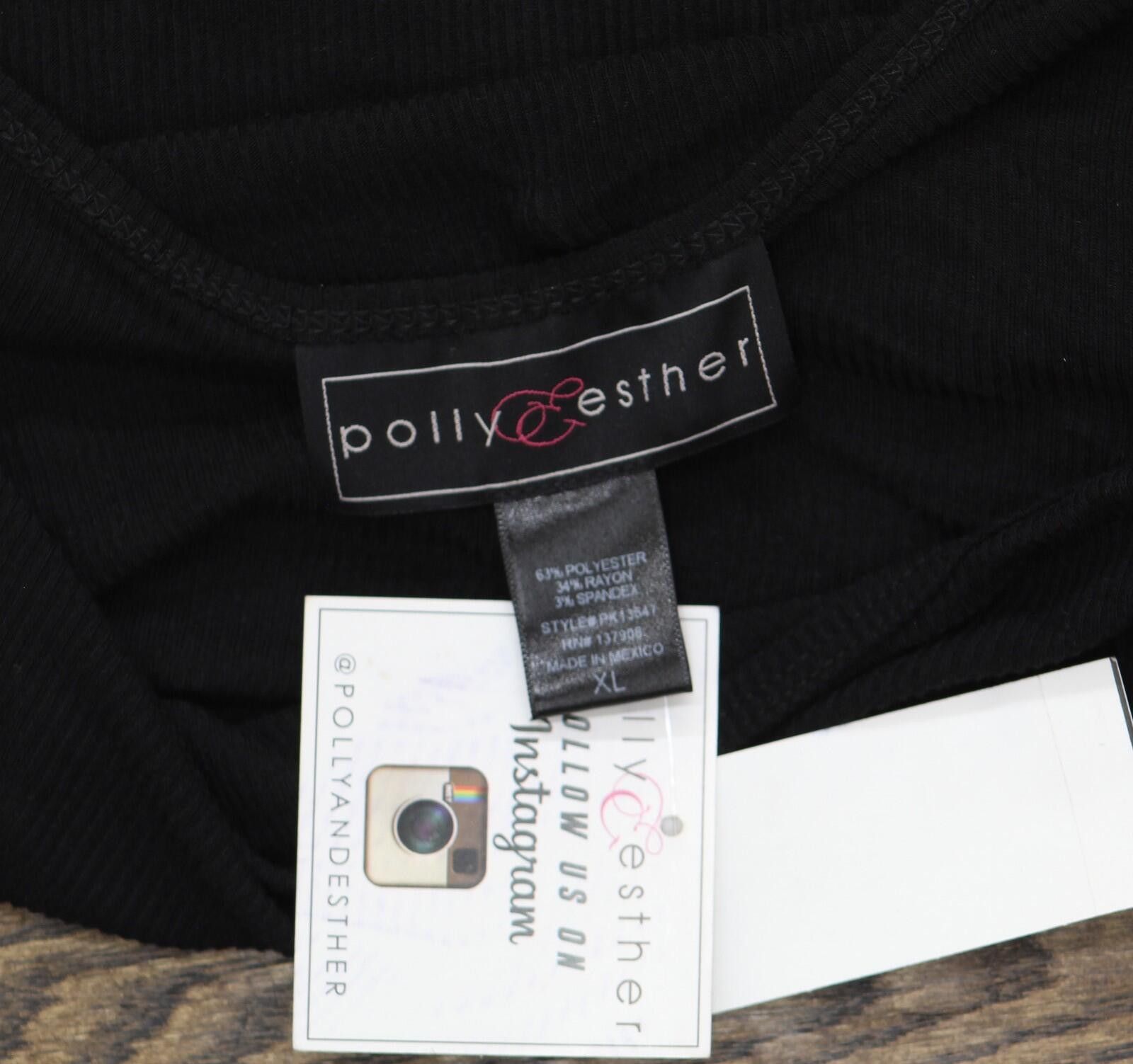 Other Nwt Polly & Esther Scoop-neck Skimmer T Shirt Top Black Xl Size XL / US 12-14 / IT 48-50 - 4 Thumbnail