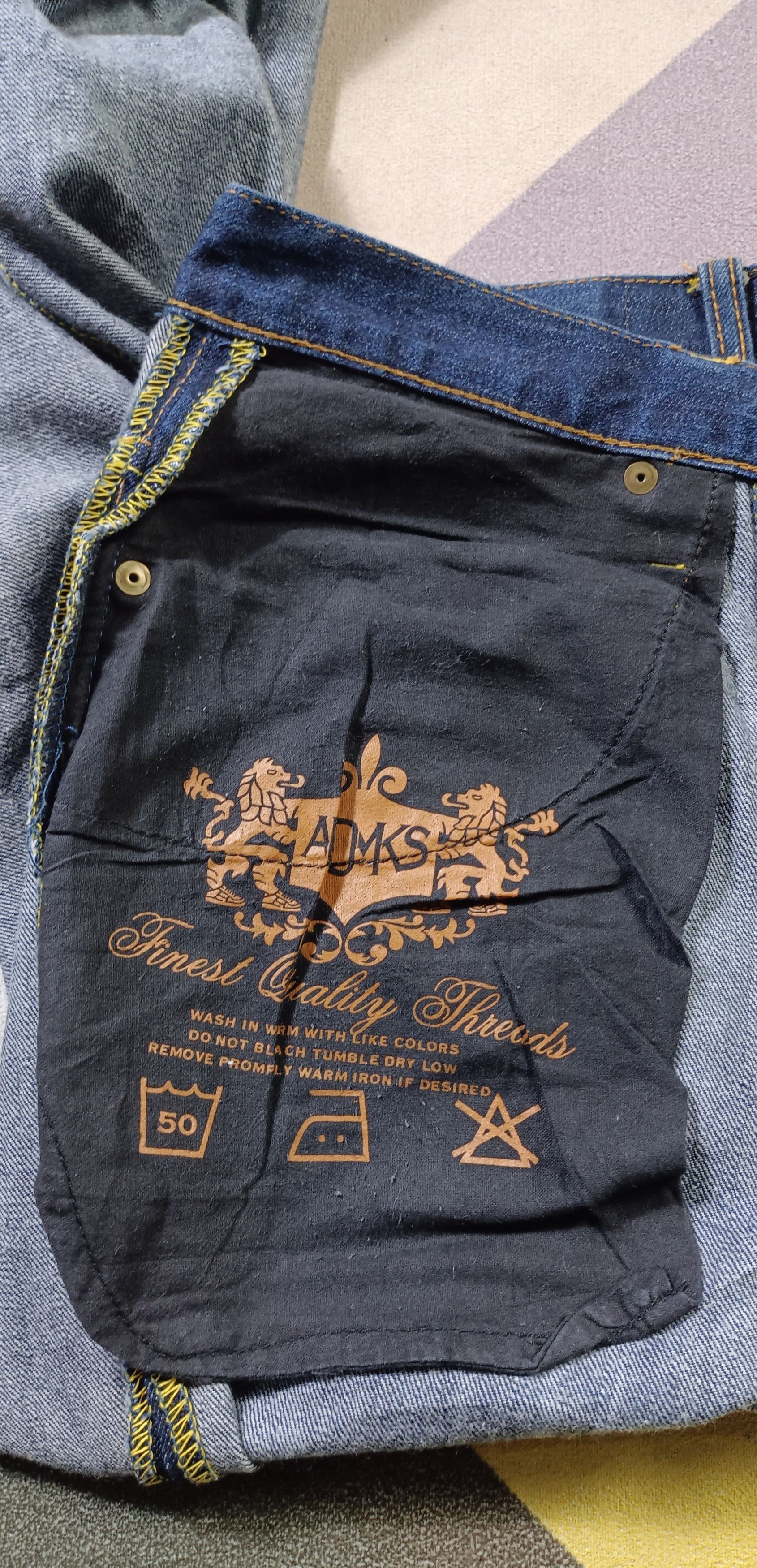 Akademiks × JNCO × Japanese Brand Akademiks Jeans Baggy Dark Wash Embroidered Pockets Hip Hop Size US 34 / EU 50 - 18 Thumbnail