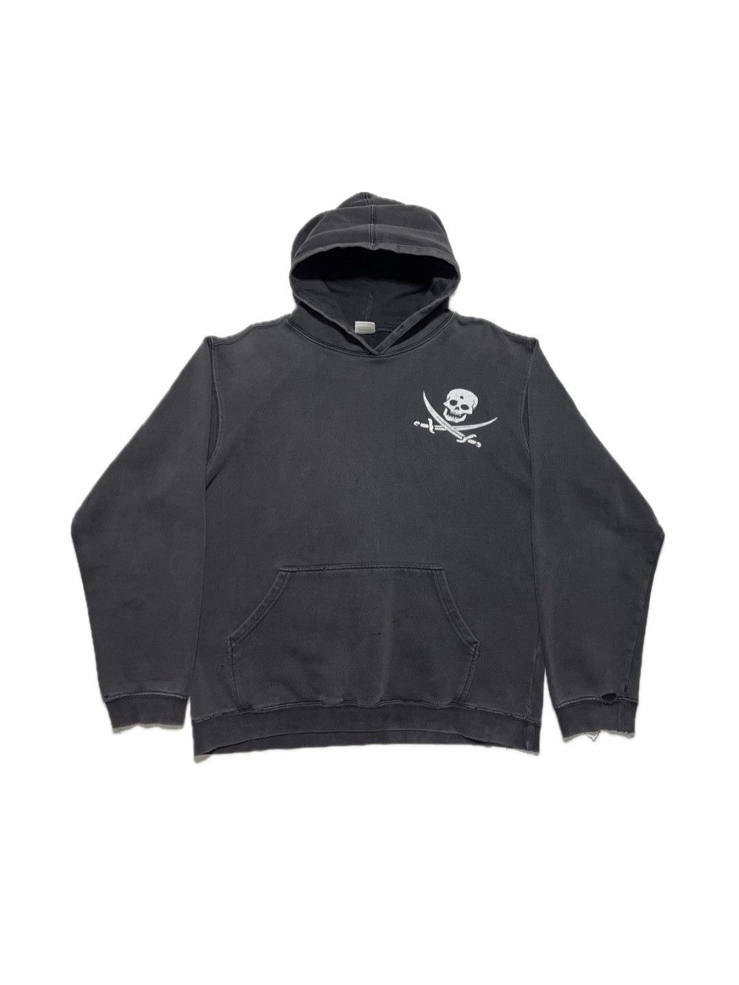 Unsound Rags 90’s VTG Perfectly Thrashed Pirate Scull Boxy Hoodie Size US L / EU 52-54 / 3 - 1 Thumbnail