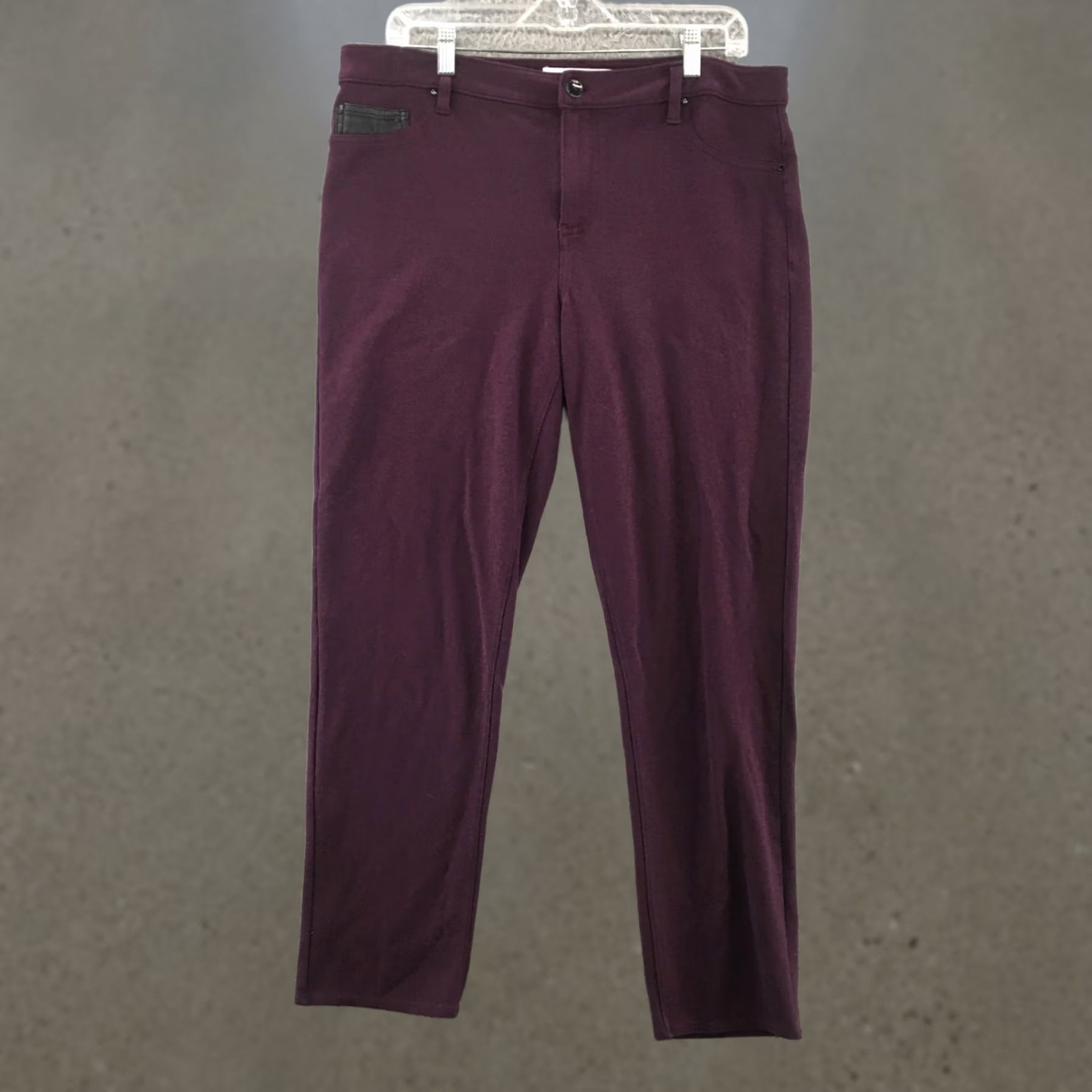 Calvin Klein Calvin Klein & Co Trouser Pants Womens 16 Purple Tapered Leg Mid Rise Zip Fly Pants Mens? Size 38" / US 16 / IT 52 - 1 Thumbnail