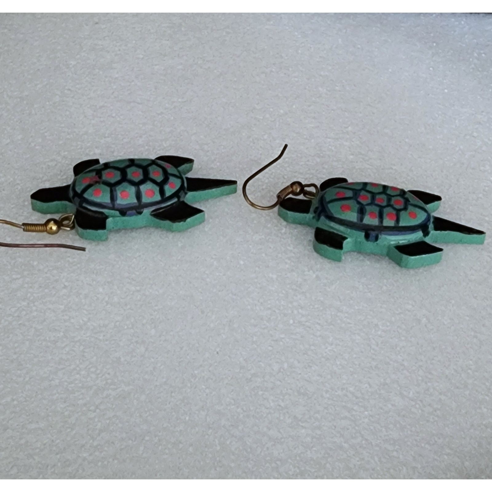 Unknown London Vintage wooden sea turtle earrings Size ONE SIZE - 2 Thumbnail
