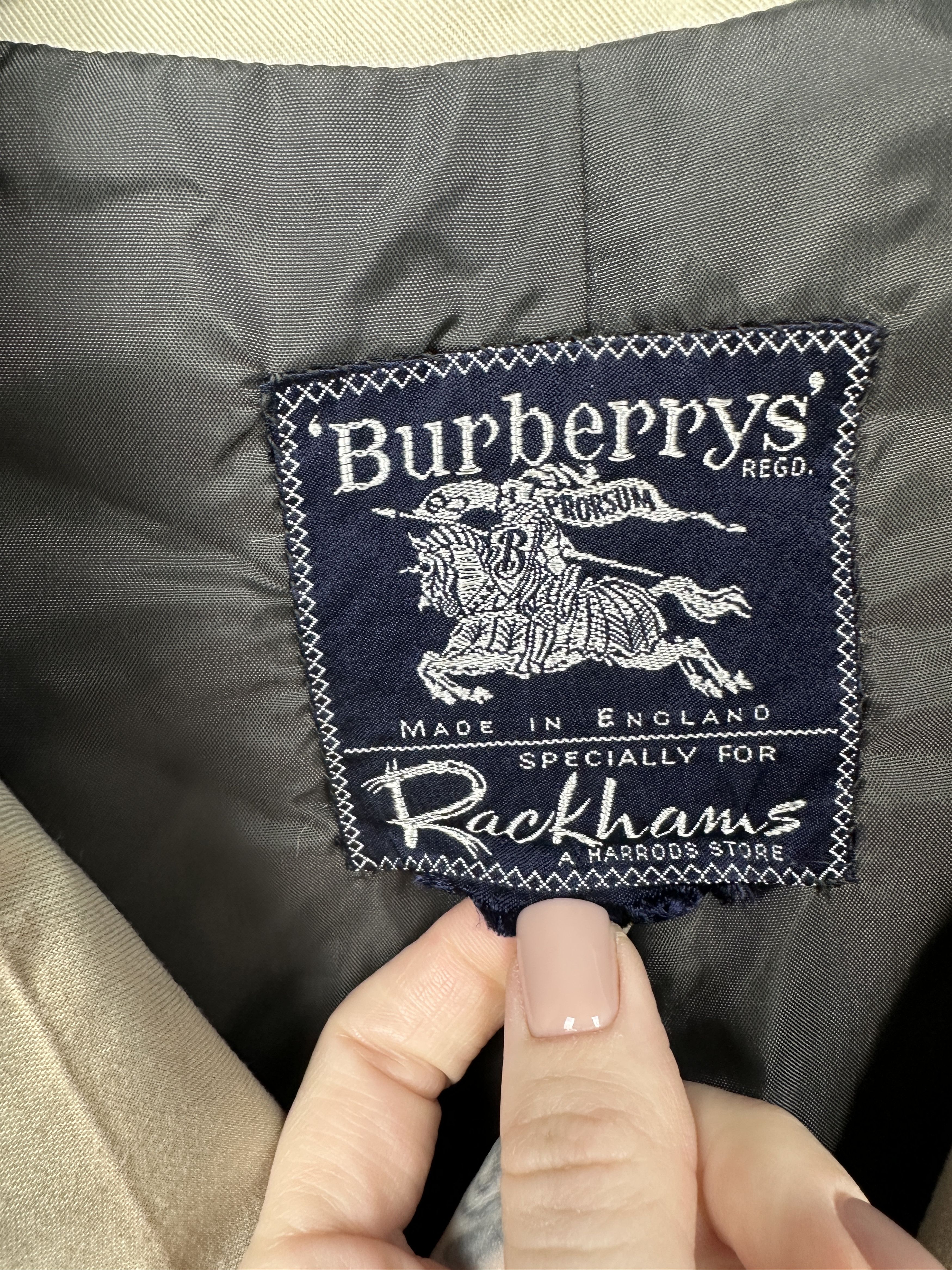 Burberry × Vintage Burberry's Vintage Mens Trench Coat Jacket Size US L / EU 52-54 / 3 - 3 Thumbnail