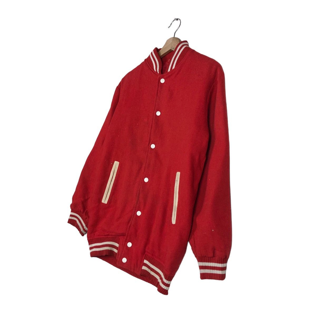 Japanese Brand 🔥VINTAGE VARSITY JACKET BOMBER JUMPER STADIUM RICH RED Size US M / EU 48-50 / 2 - 2 Thumbnail