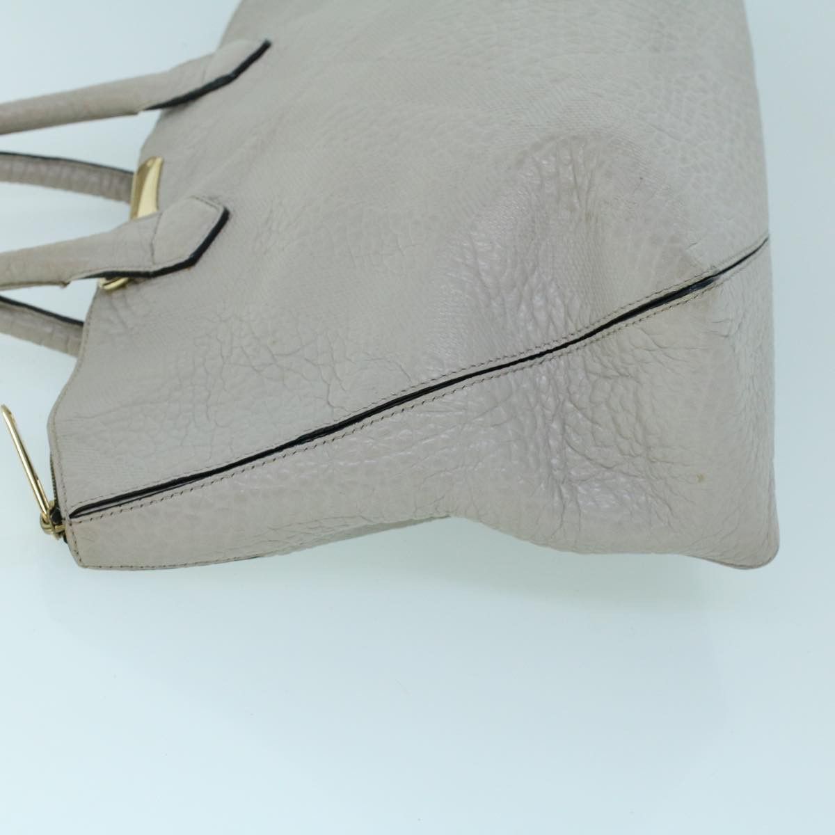 Burberry Burberry Tote Bag Leather Gray White Size ONE SIZE - 4 Thumbnail