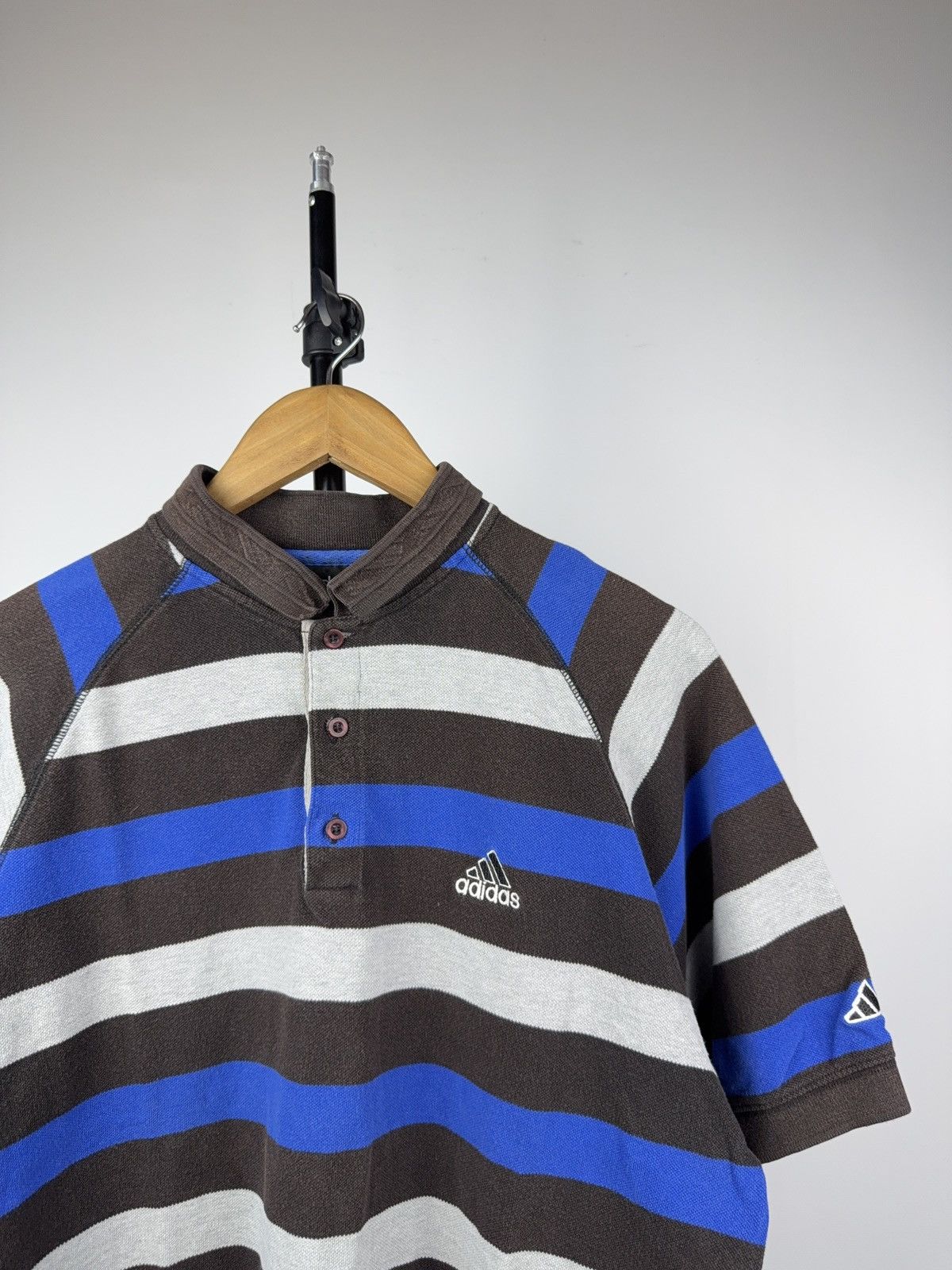 Adidas Vintage 90s Adidas Retro Multicolour striped Y2K Polos Size US M / EU 48-50 / 2 - 2 Thumbnail
