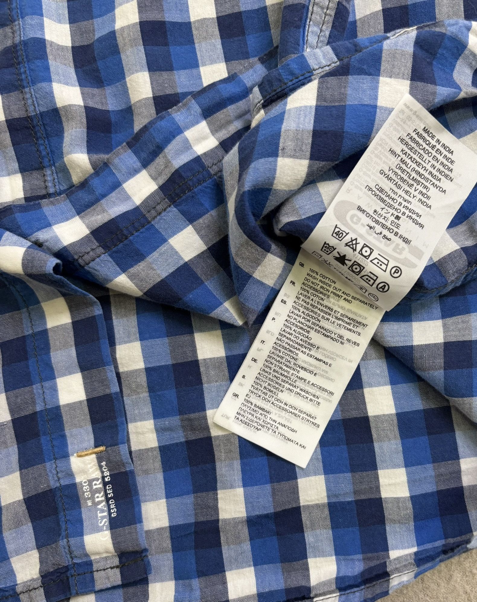 G-Star G Star Raw Shirt Medium blue white check Size US M / EU 48-50 / 2 - 15 Thumbnail