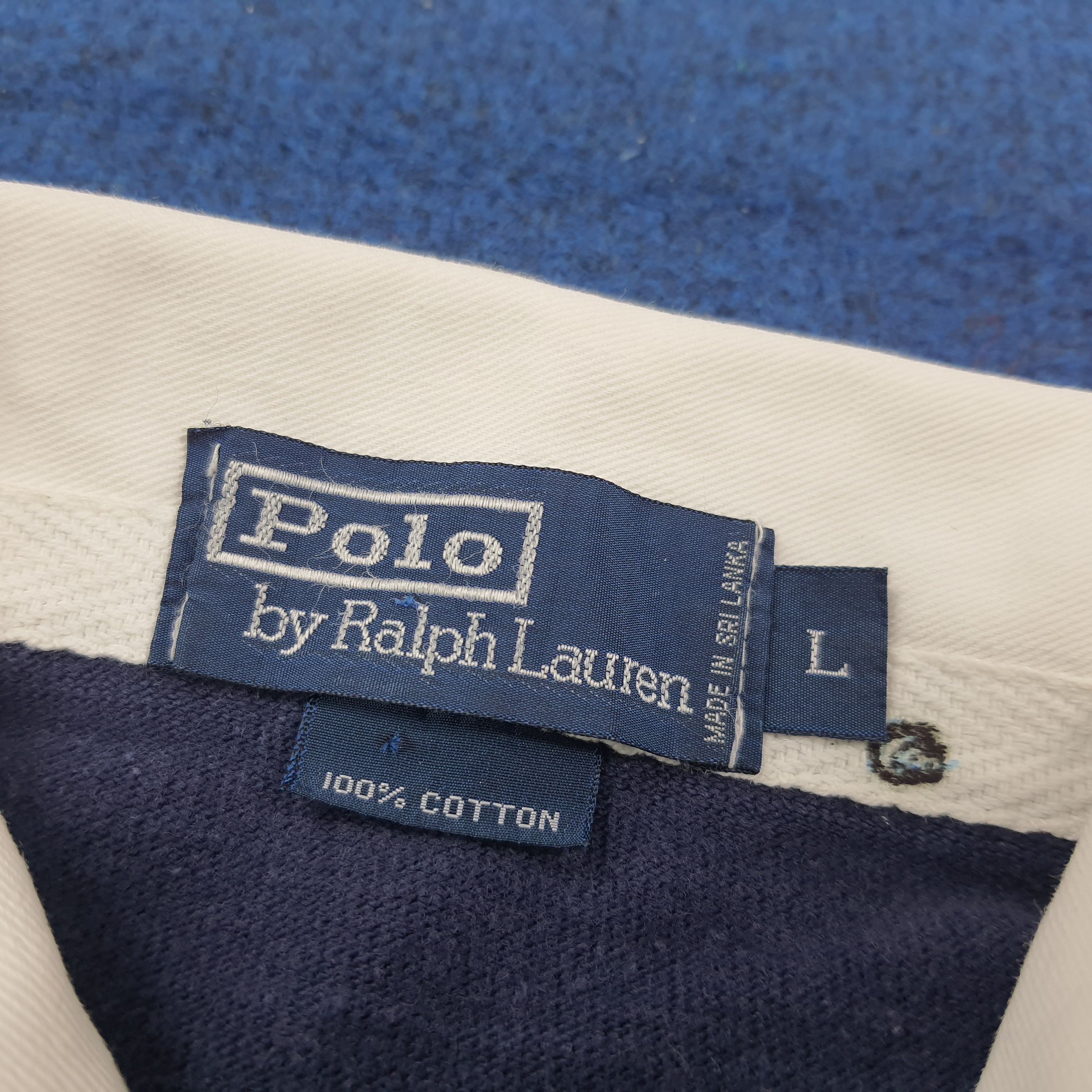 Polo Ralph Lauren Vintage Ralph Lauren Striped Rugby Polo Sweatshirt E1N17 Size US L / EU 52-54 / 3 - 5 Thumbnail