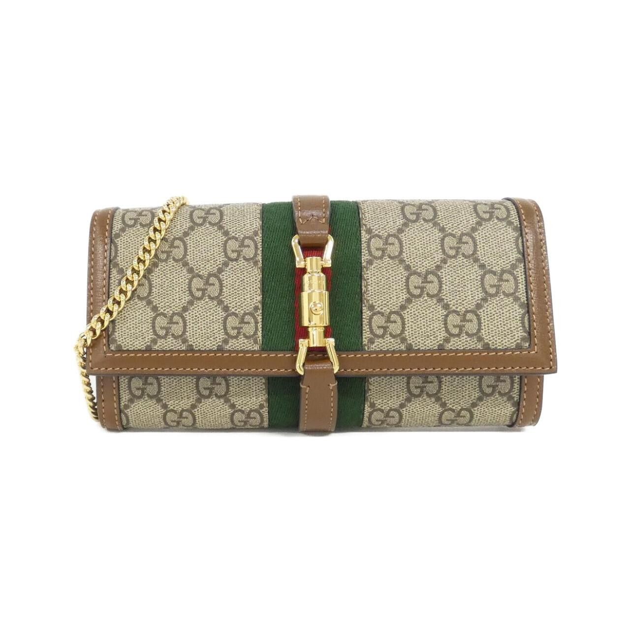 Gucci Gucci Gucci JACKIE 1961 GG Supreme Canvas Chain Wallet Textile Long Wallet 652681HUHHG DUTY FREE for USA Size ONE SIZE - 1 Thumbnail